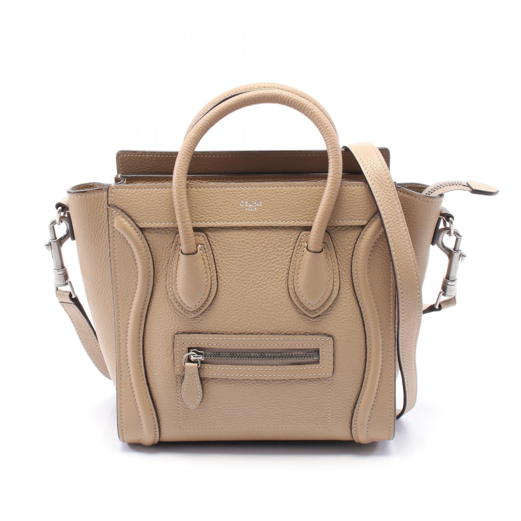【美品】セリーヌ ラゲージ ナノ 2way ショルダー レザー 水色系 楽天市場】【中古】CELINE セリーヌ ラゲージ ナノショッパー
