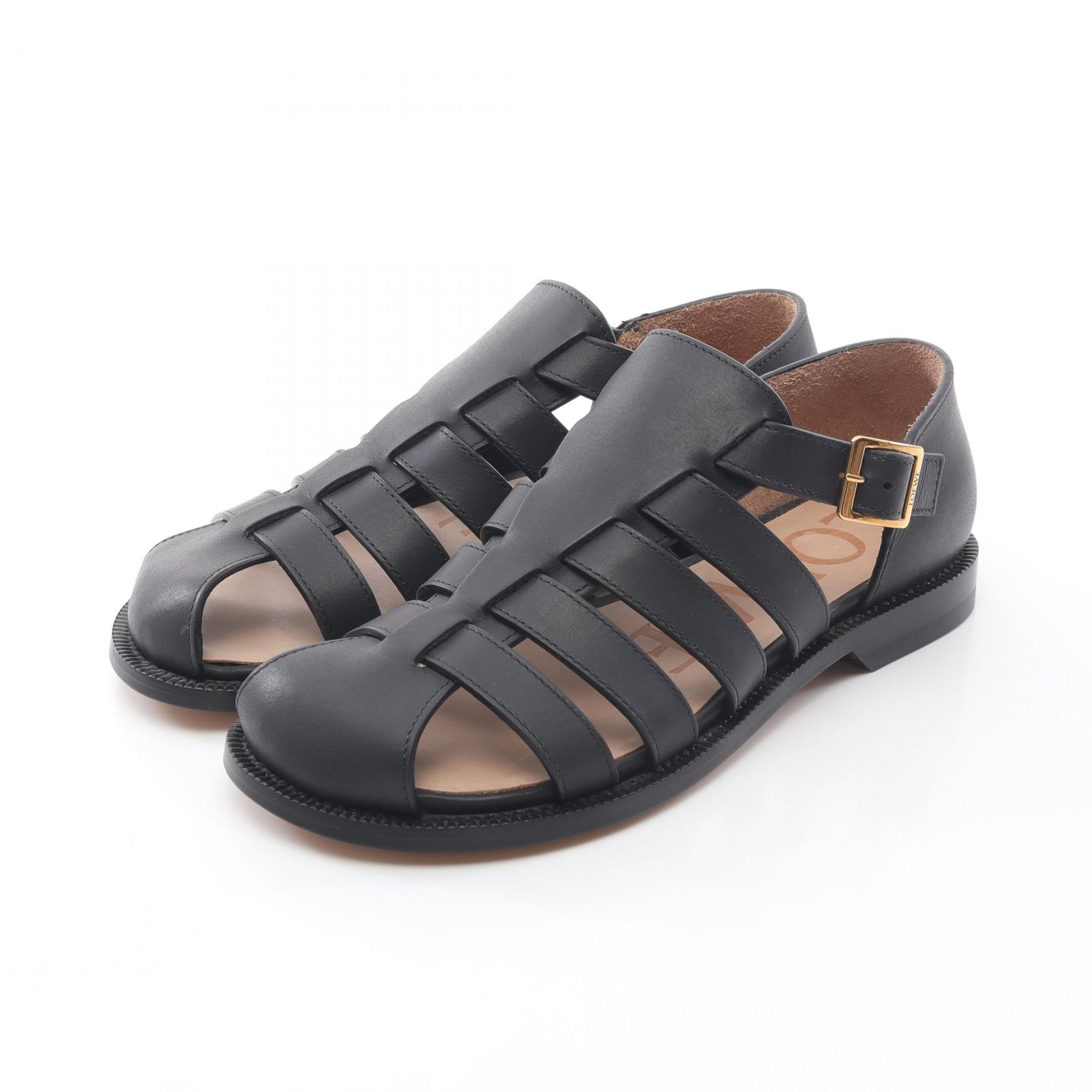 【ポイント5倍／～4/10(金)23:59】ロエベ LOEWE CAMPO カンポ サンダル 靴 レザー レディース ブラック系 L814465X77110036 【新品】