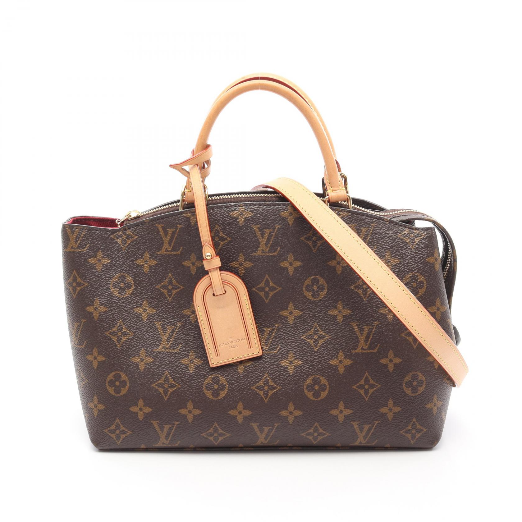 【SALE／10%OFFクーポン】ルイ・ヴィトン LOUIS VUITTON プティ パレPM モノグラム ハンドバッグ バッグ PVCコーティングキャンバス レザー レディース ブラウン系 M45900 【中古】