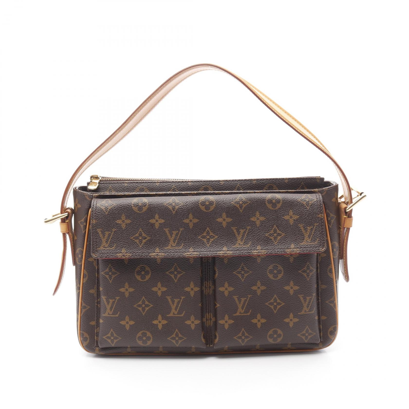 【SALE／1万円OFFクーポン】ルイ・ヴィトン LOUIS VUITTON ヴィバシテGM モノグラム ショルダーバッグ バッグ PVCコーティングキャンバス レザー レディース ブラウン系 M51163 【中古】 96,800円