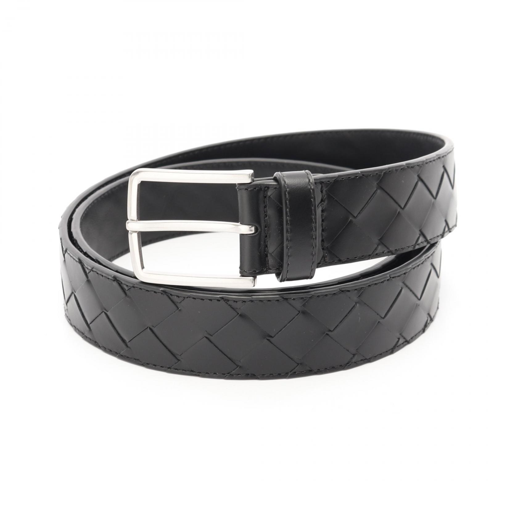 BOTTEGA VENETA 黒 レザー ベルト　トライアングル Triangle Belt