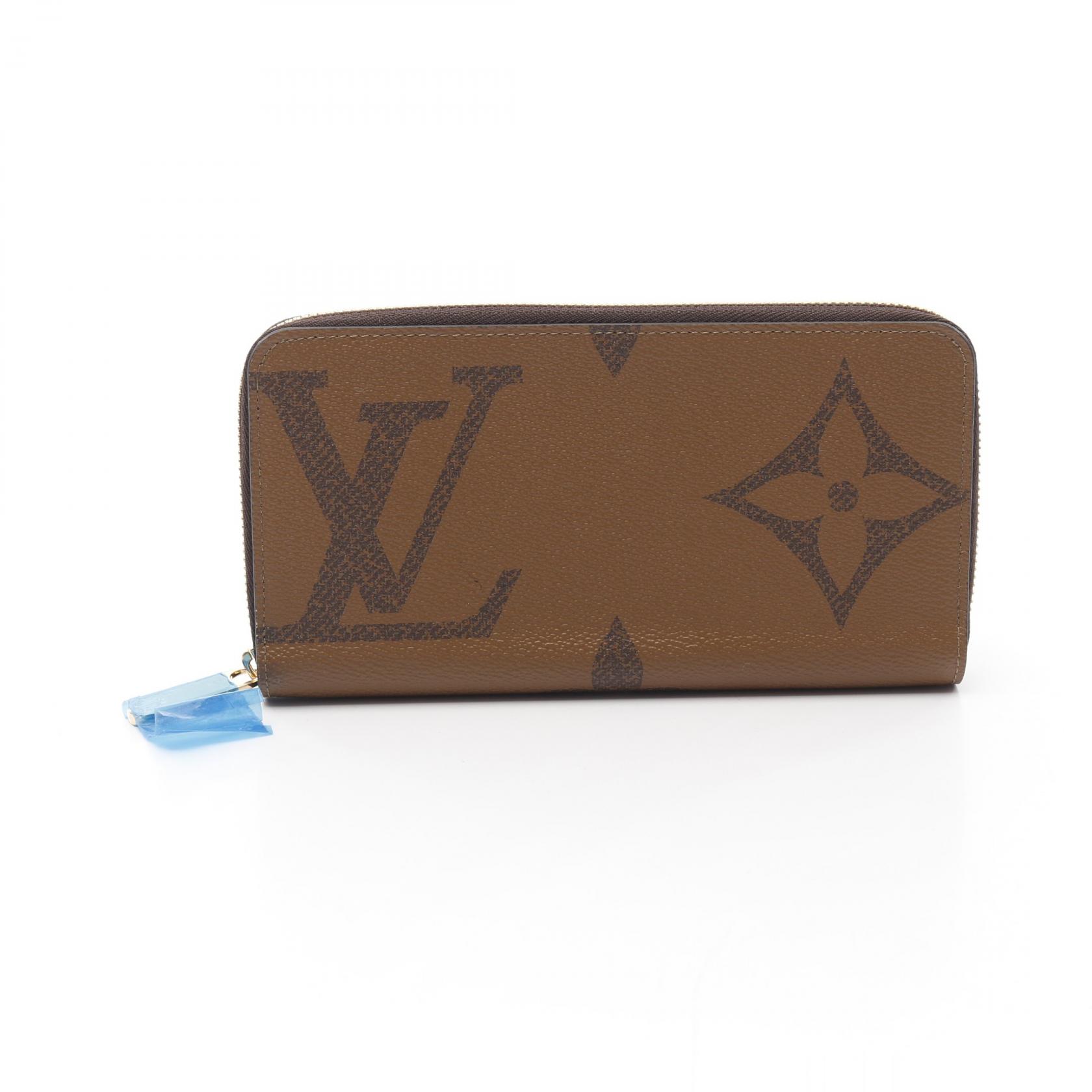 《全品5%クーポン×P5倍》ルイ・ヴィトン LOUIS VUITTON ジッピーウォレット ラウンド長財布 財布 PVCコーティングキャンバス レザー モノグラム・ジャイアントリバース レディース ブラウン系 M69353 【中古】