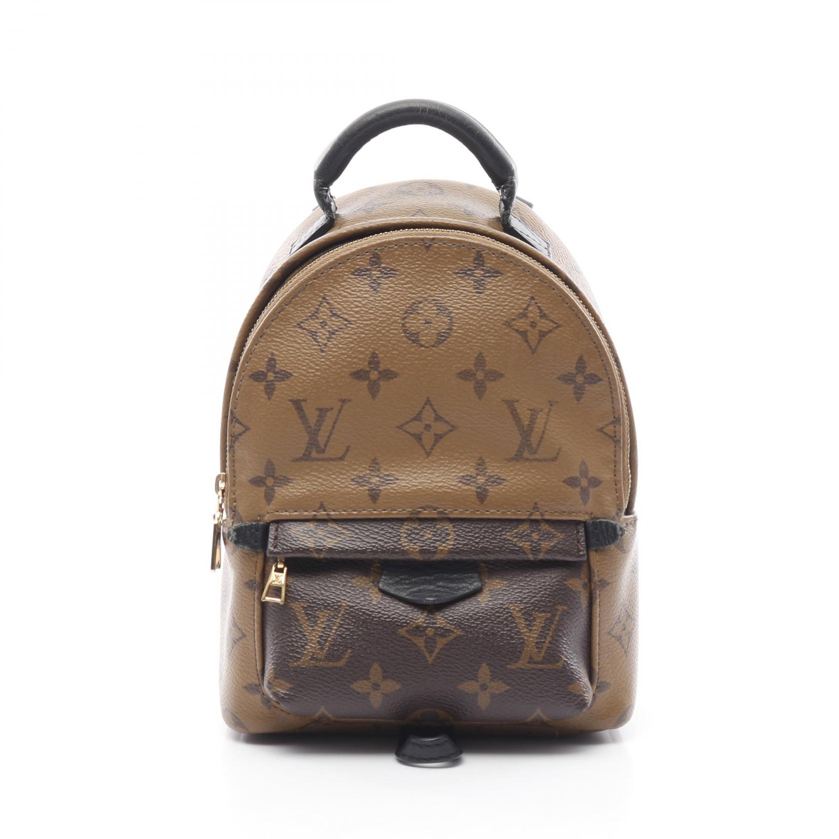 【SALE／2万円OFFクーポン】ルイ・ヴィトン LOUIS VUITTON パームスプリングス バックパック ミニ リュックサック バックパック バッグ PVCコーティングキャンバス レザー モノグラム・リバース レディース ブラウン系 M44872 【中古】