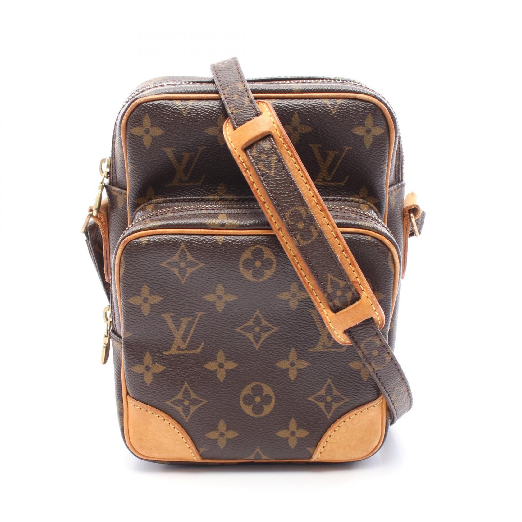 【SALE／1万円OFFクーポン】ルイ・ヴィトン LOUIS VUITTON アマゾン モノグラム ショルダーバッグ バッグ PVCコーティングキャンバス レザー レディース ブラウン系 M45236 【中古】