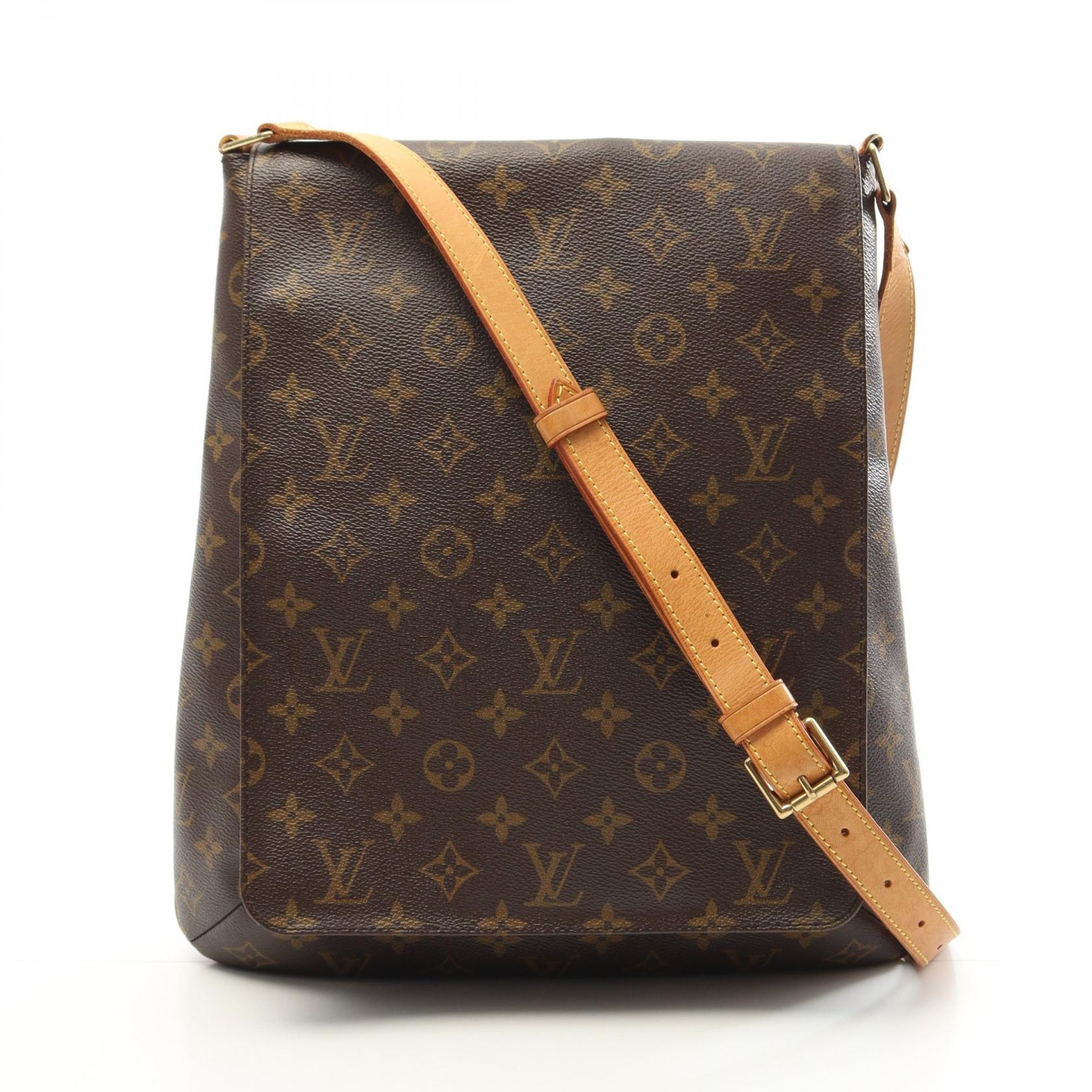 【SALE／1万円OFFクーポン】ルイ・ヴィトン LOUIS VUITTON ミュゼット ショルダーバッグ バッグ PVCコーティングキャンバス レザー モノグラム レディース ブラウン系 M51256 【中古】