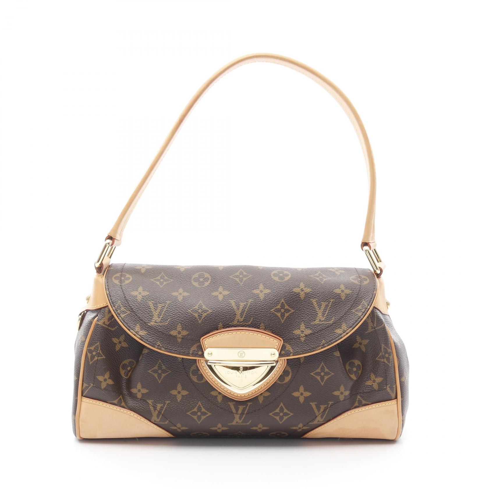 【15%OFFクーポン対象】ルイ・ヴィトン LOUIS VUITTON ビバリーMM ショルダーバッグ バッグ PVCコーティングキャンバス レザー モノグラム レディース ブラウン系 M40121 【中古】