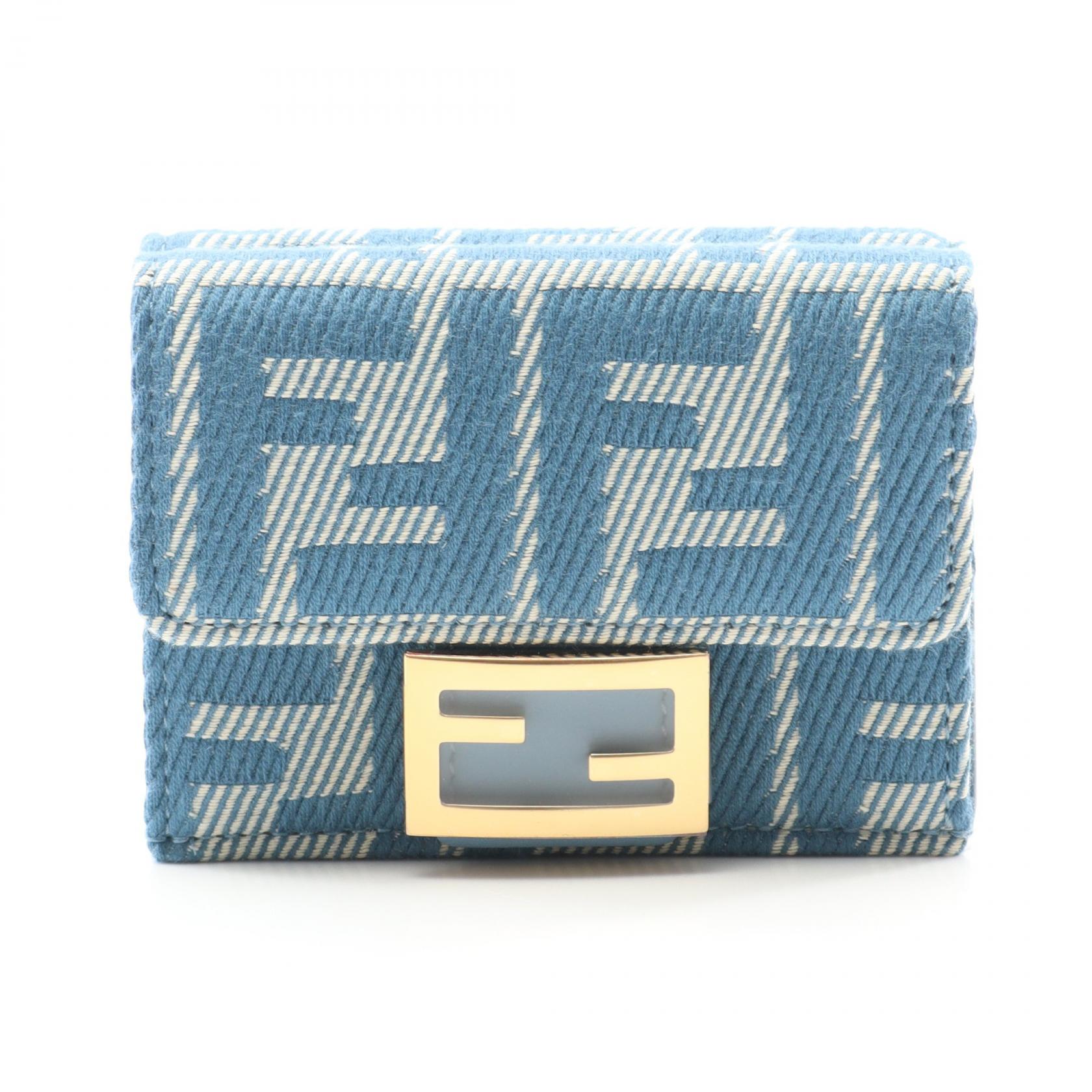FENDI MICRO FF 二つ折り財布 FENDI フェンディ マイクロFF ロゴ レザー コンチネンタル財布