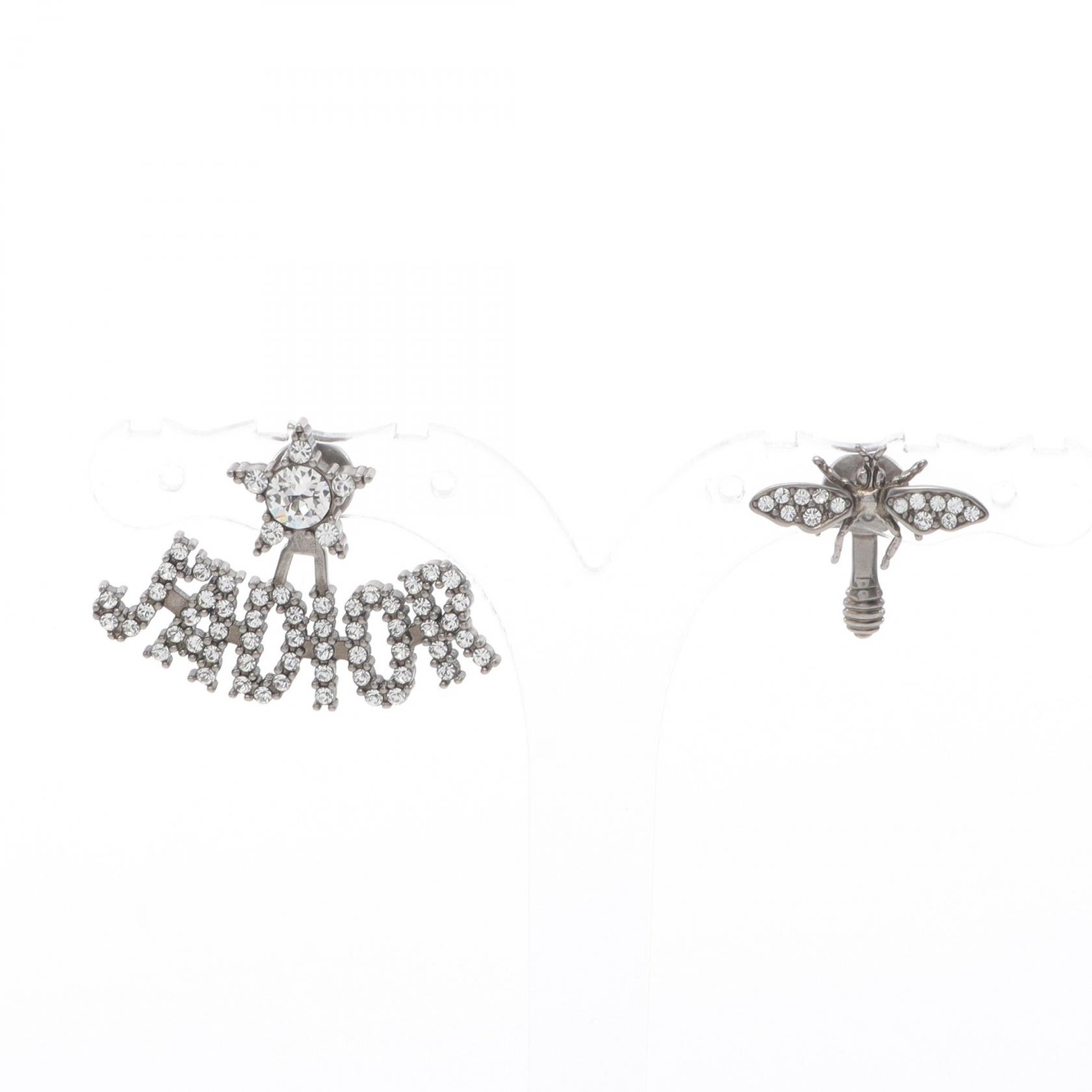 希少美品☆クリスチャンディオール ピアス ラインストーン ツイスト シルバー 極希少・美品】クリスチャンディオール イヤリング ライン