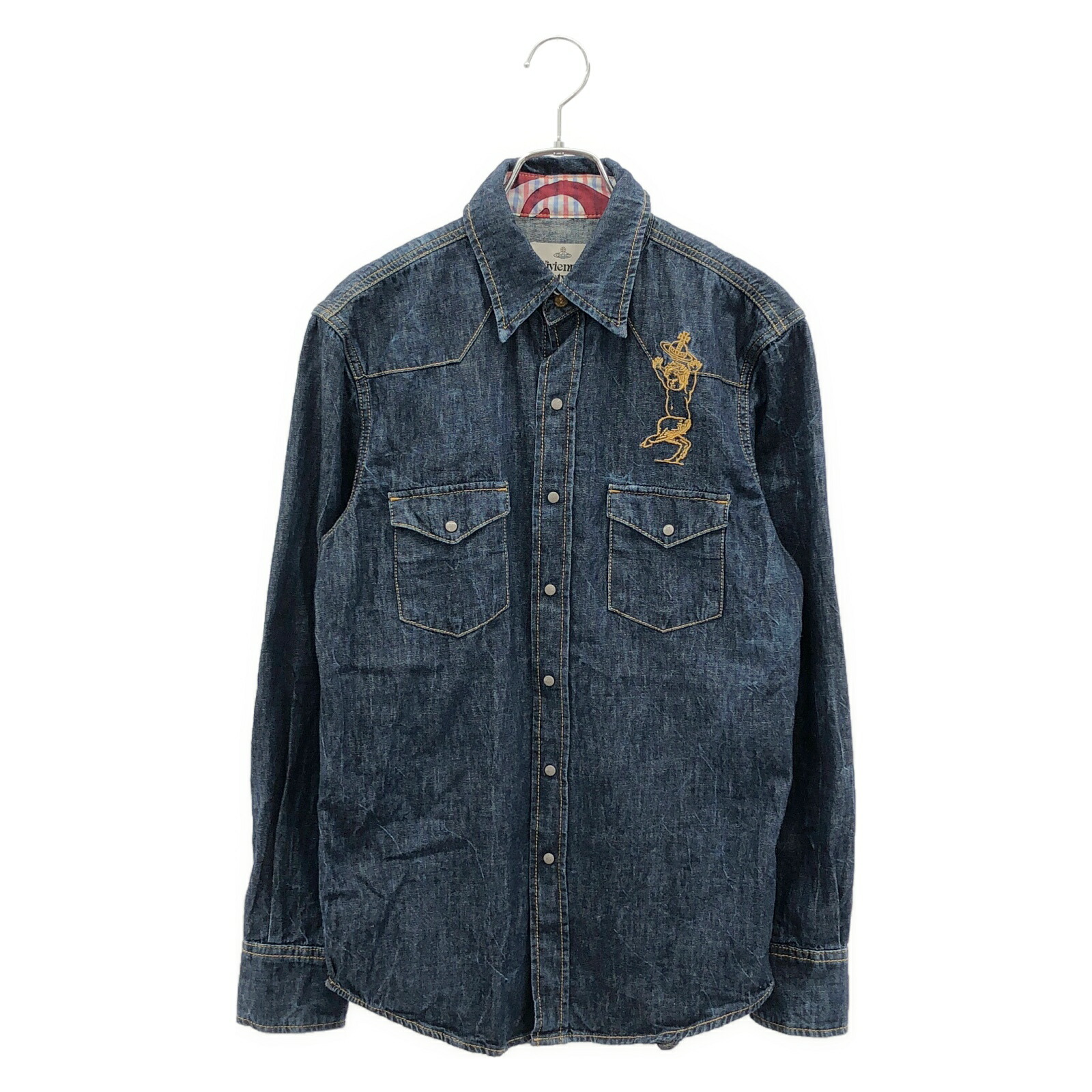 ヴィヴィアンウエストウッド　　ビンテージシャツ DETAILED CHECK クラシックシャツ(ブラック)（メンズ