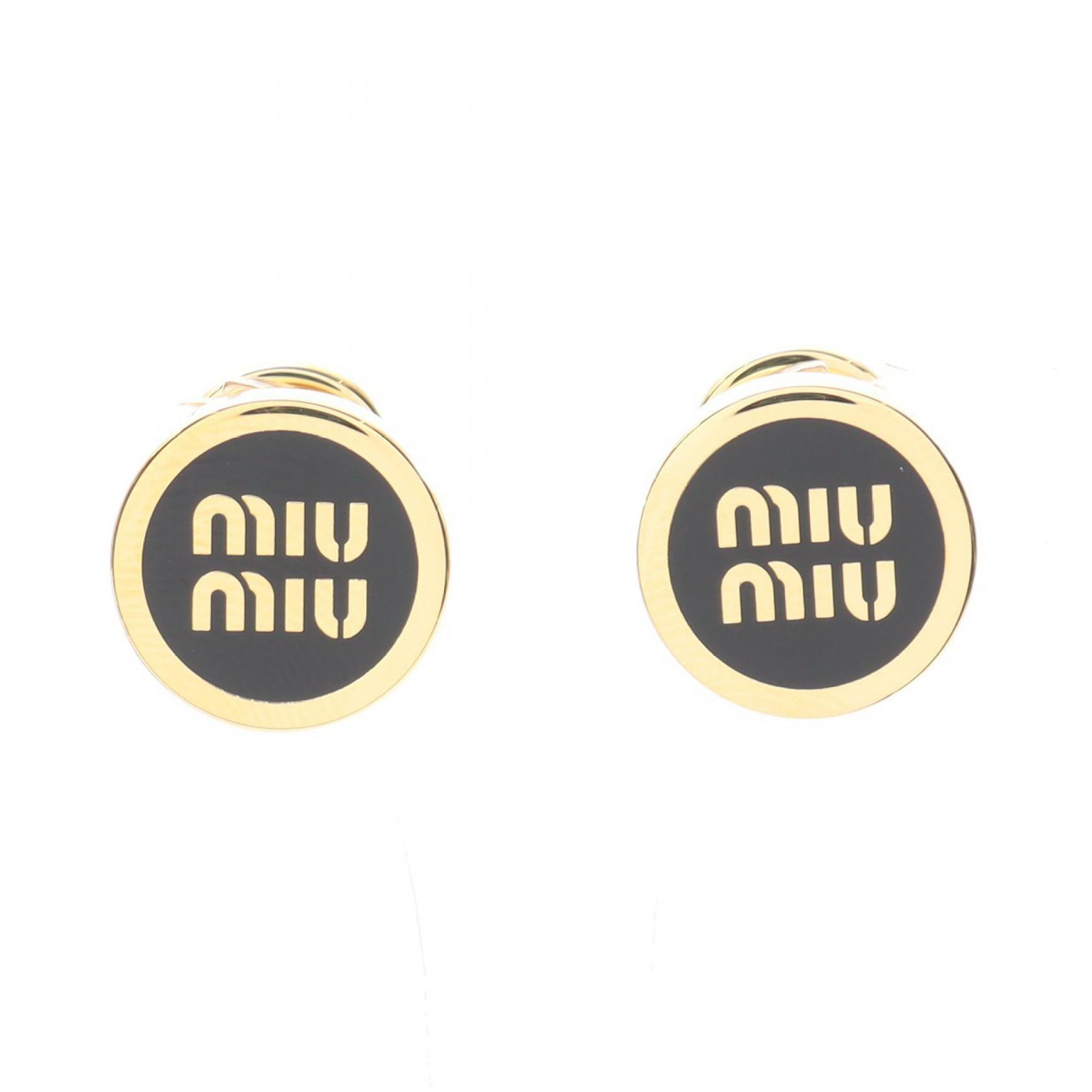 miu miu ゴールドスタッドピアス 楽天市場】ミュウミュウ MIUMIU 5JO907 2F5I F0056 ロゴ メタル