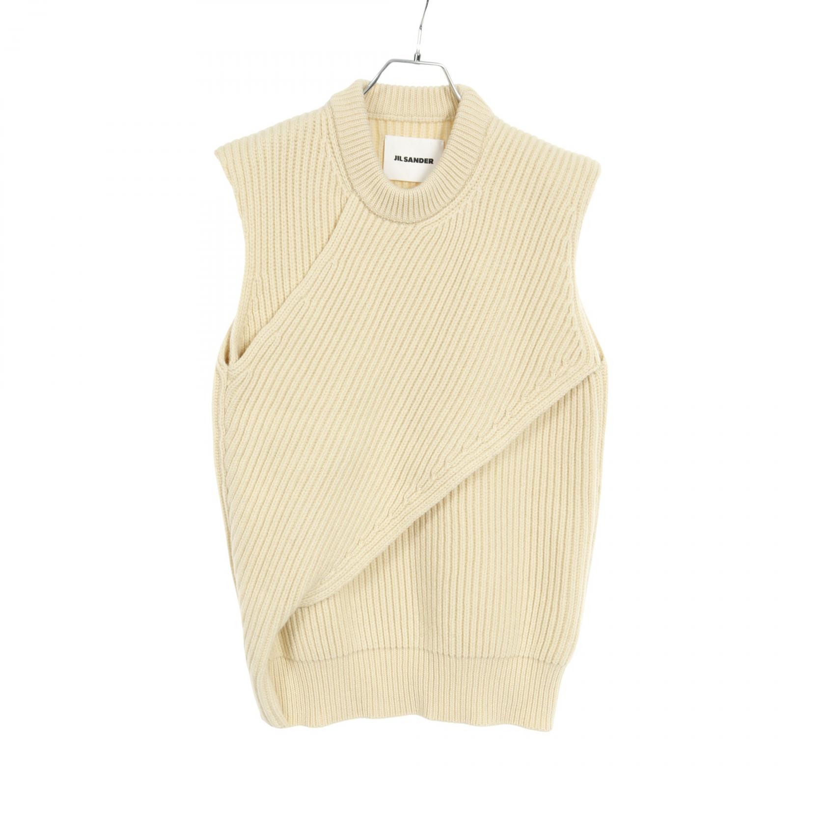 《全品5%クーポン×P5倍》ジルサンダー JIL SANDER ベスト 衣料品 トップス ウール レディース ホワイト系 J22FB0112J14511 【中古】