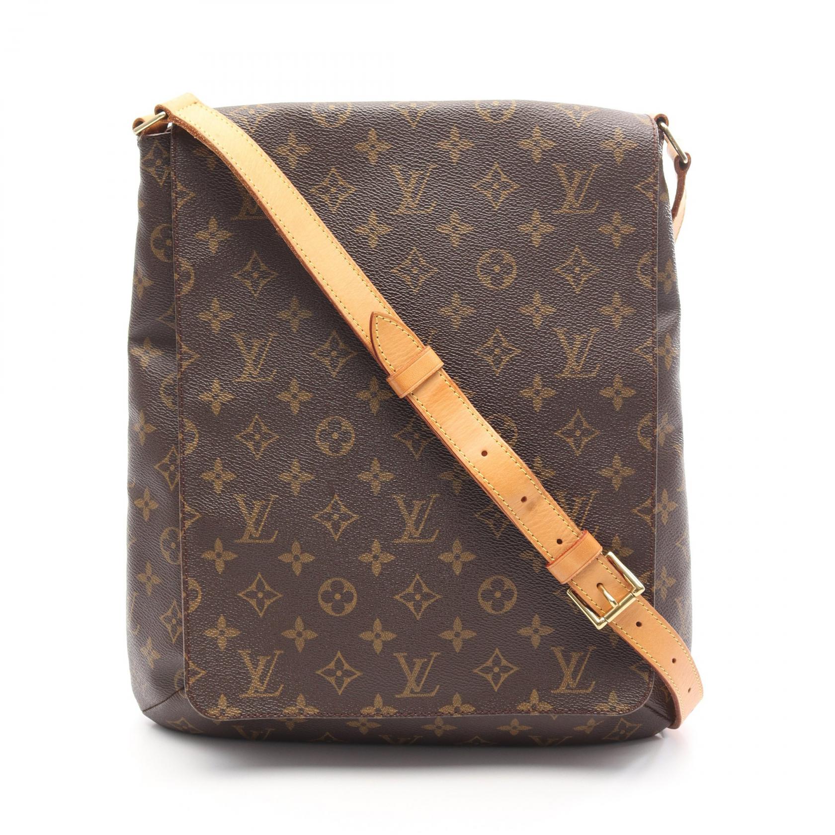 【15%OFFクーポン対象】ルイ・ヴィトン LOUIS VUITTON ミュゼット モノグラム ショルダーバッグ バッグ PVCコーティングキャンバス レザー レディース ブラウン系 M51256 【中古】