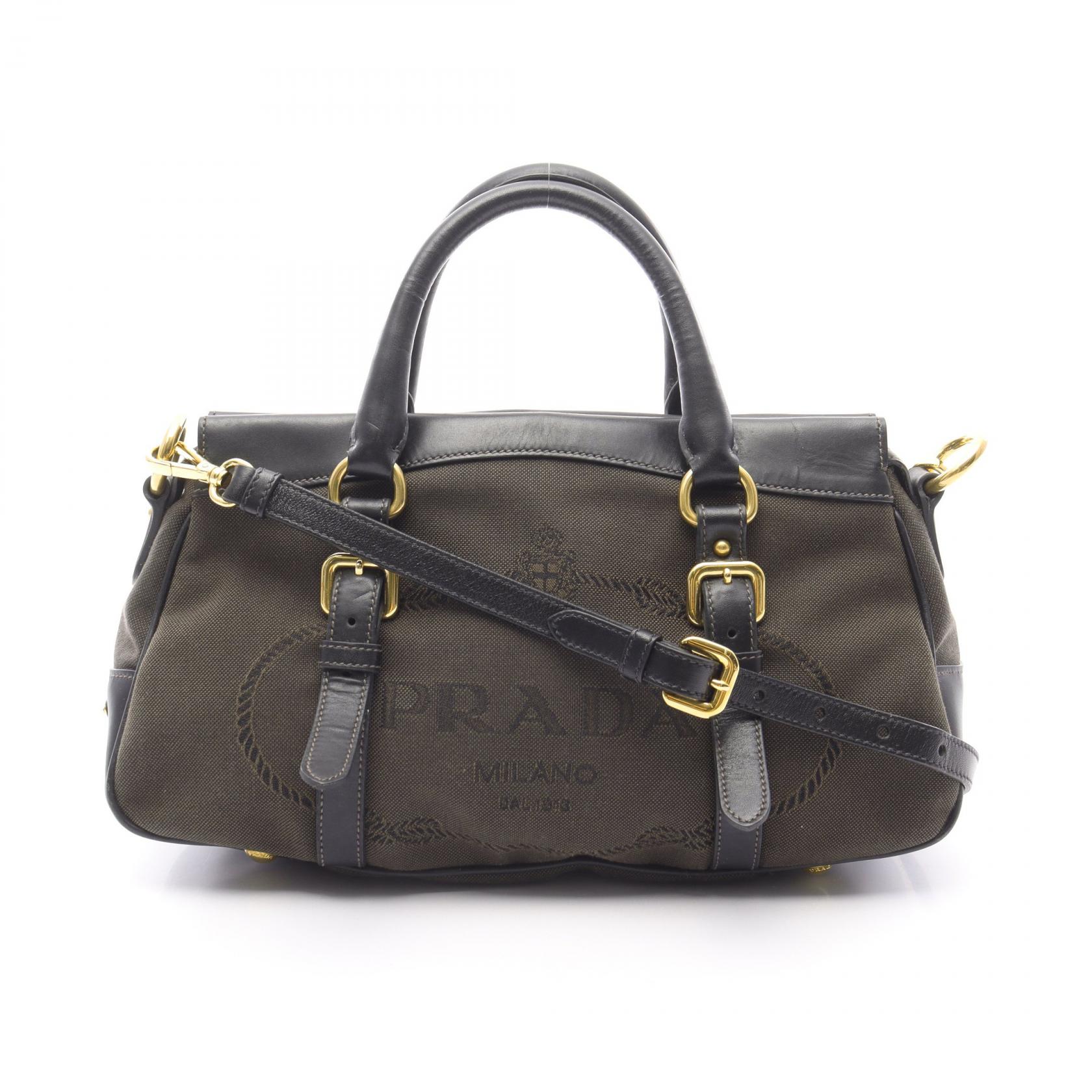 プラダ ジャガードキャンバス ボストン　カーキ　ブラウン 楽天市場】【バッグ】PRADA プラダ ロゴ ジャガード ショルダー