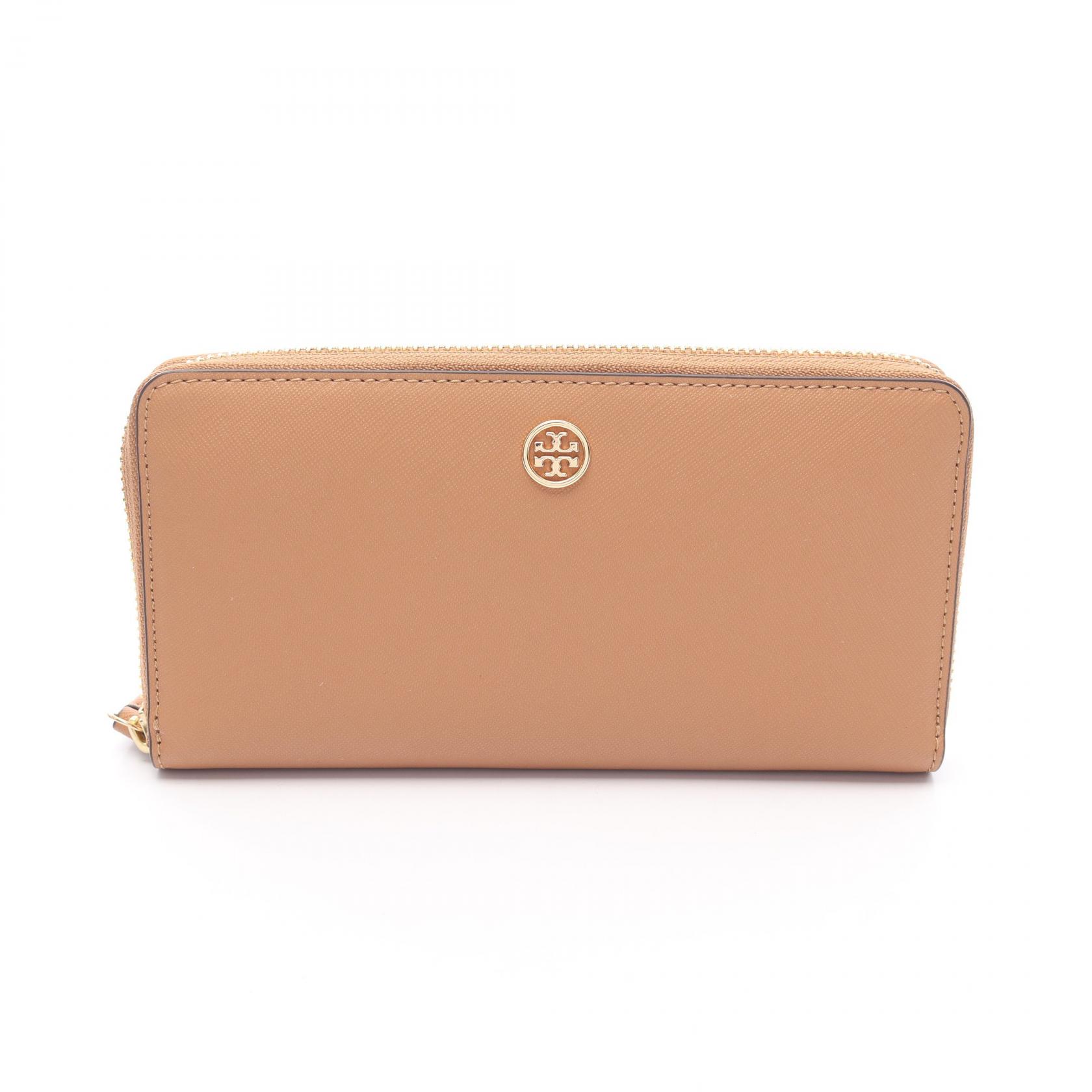 《全品5%クーポン×P5倍》トリーバーチ Tory Burch ロビンソン ラウンド長財布 財布 レザー レディース ブラウン系 45254 【中古】
