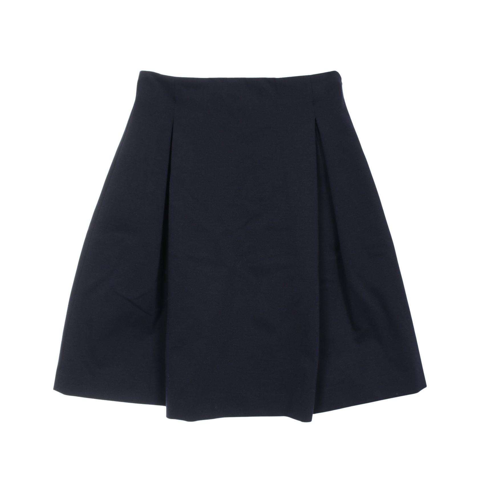 【ポイント5倍／～4/10(金)23:59】ジルサンダー JIL SANDER スカート 衣料品 ボトムス レーヨン ナイロン レディース ネイビー系 WF577008 MW720026 【中古】