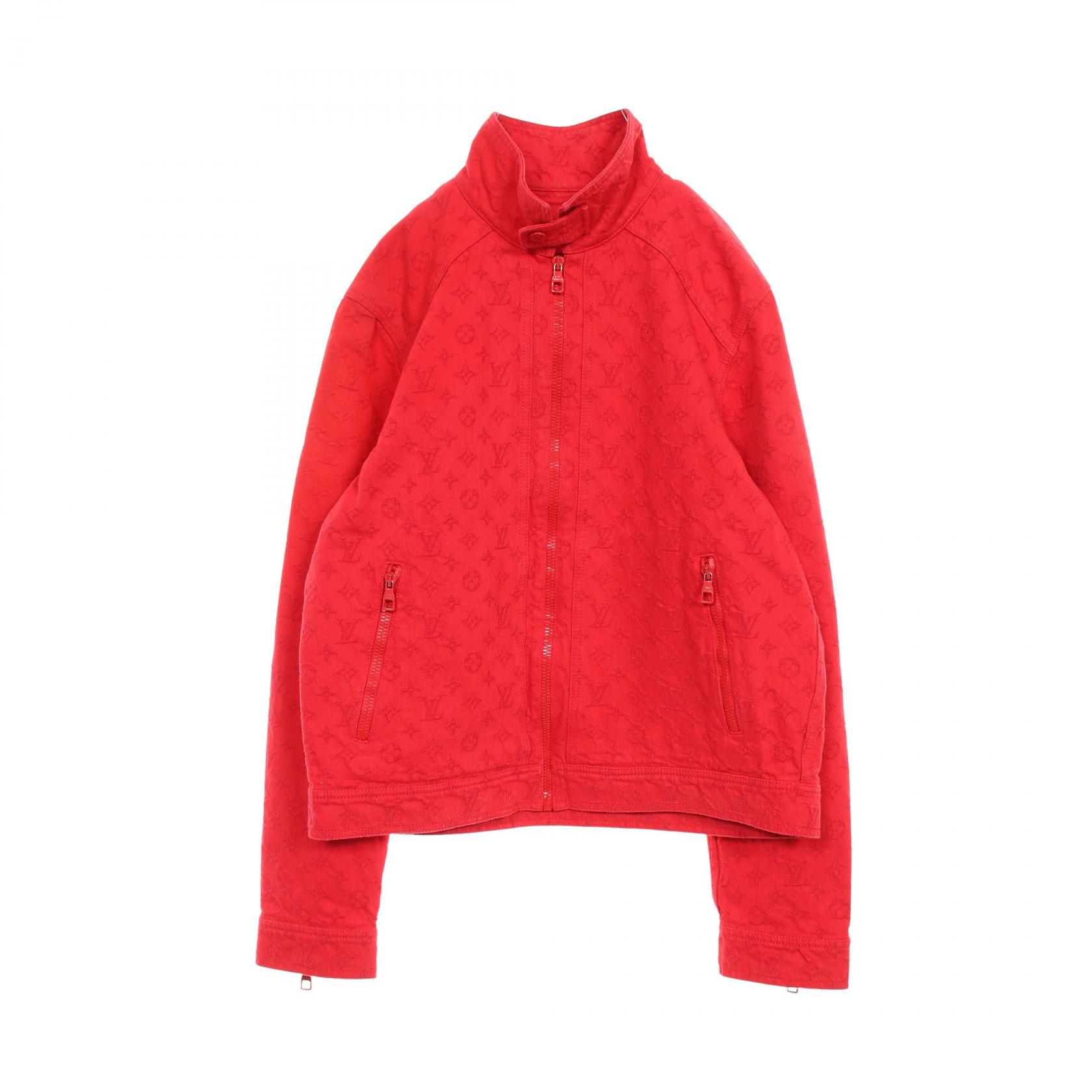 《全品5%クーポン×P5倍》ルイ・ヴィトン LOUIS VUITTON モノグラム ソフトデニムジャケット 衣料品 アウター コットン メンズ レッド系 HHA70WQMF 【中古】