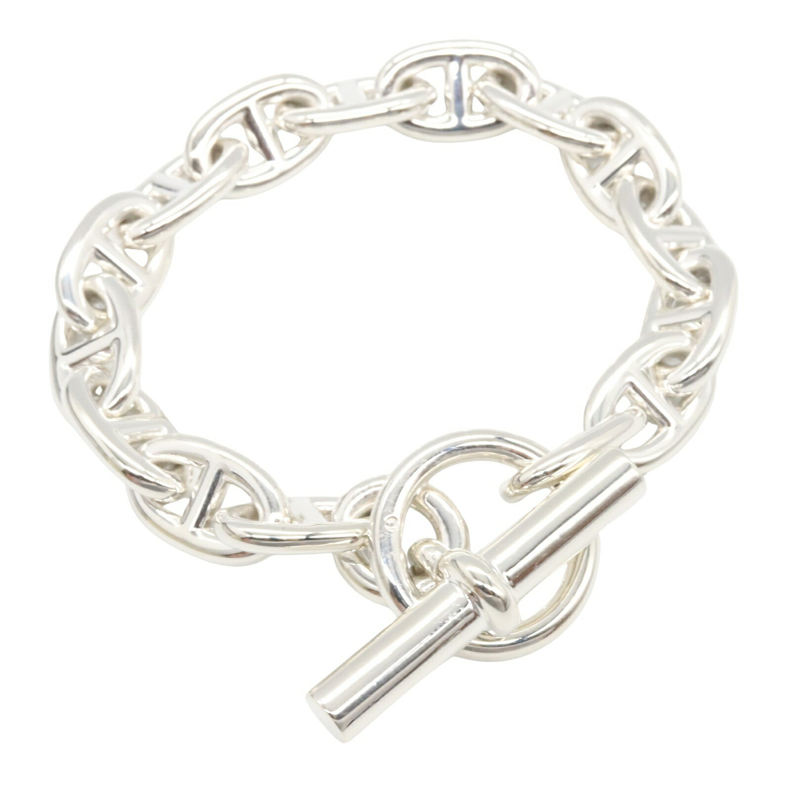【10％OFFクーポン対象】エルメス HERMES シェーヌダンク ルMM 15コマ ブレスレット ブレスレット アクセサリー シルバー925 メンズ レディース シルバー系 【中古】