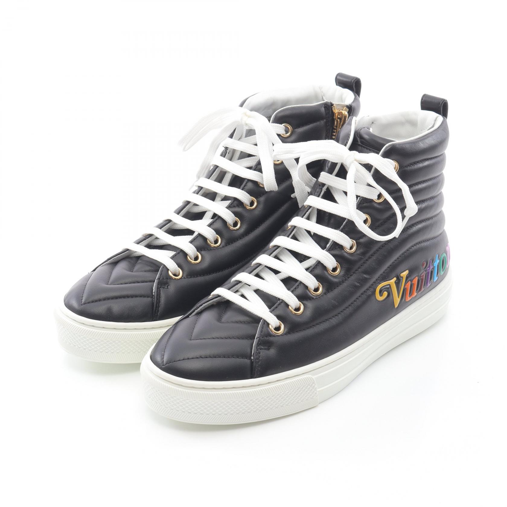 ルイ・ヴィトン LOUIS VUITTON ステラーライン スニーカー 靴 レザー レディース ブラック系 【中古】