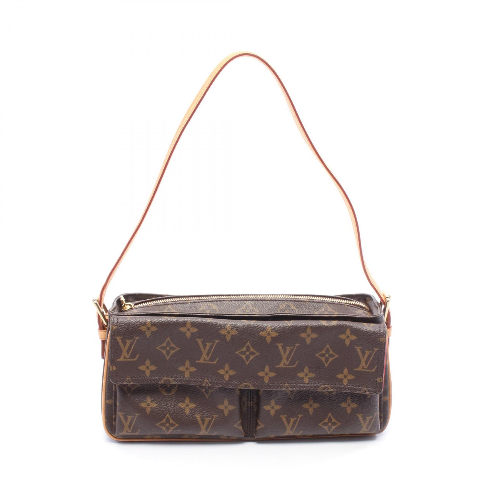 《全品5%クーポン×P5倍》ルイ・ヴィトン LOUIS VUITTON ヴィバシテMM ショルダーバッグ バッグ PVCコーティングキャンバス レザー モノグラム レディース ブラウン系 M51164 【中古】