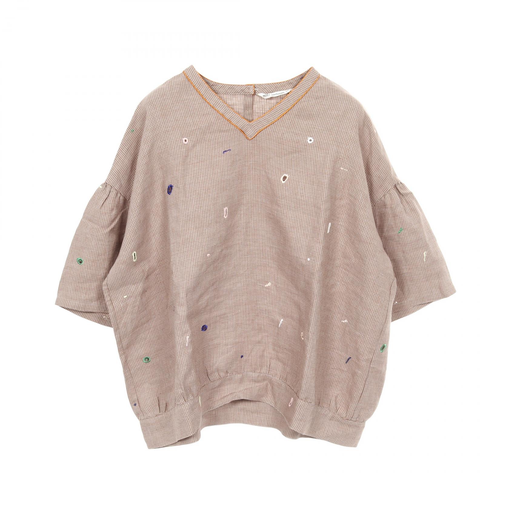 ミナペルホネン　プルオーバー　ブラウス　ハンドメイド　アネモネ　訳あり ミナペルホネン プルオーバー ブラウス ハンドメイド アネモネ