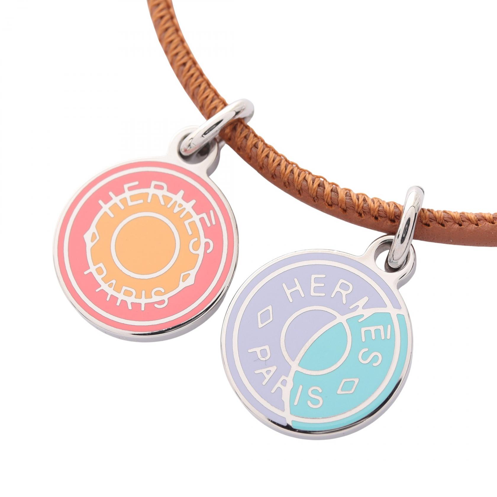 【SALE／5千円OFFクーポン】エルメス HERMES エクリプス ネックレス ジュエリー ステンレススチール レザー レディース シルバー系 / ブラウン系 【中古】 39,650円