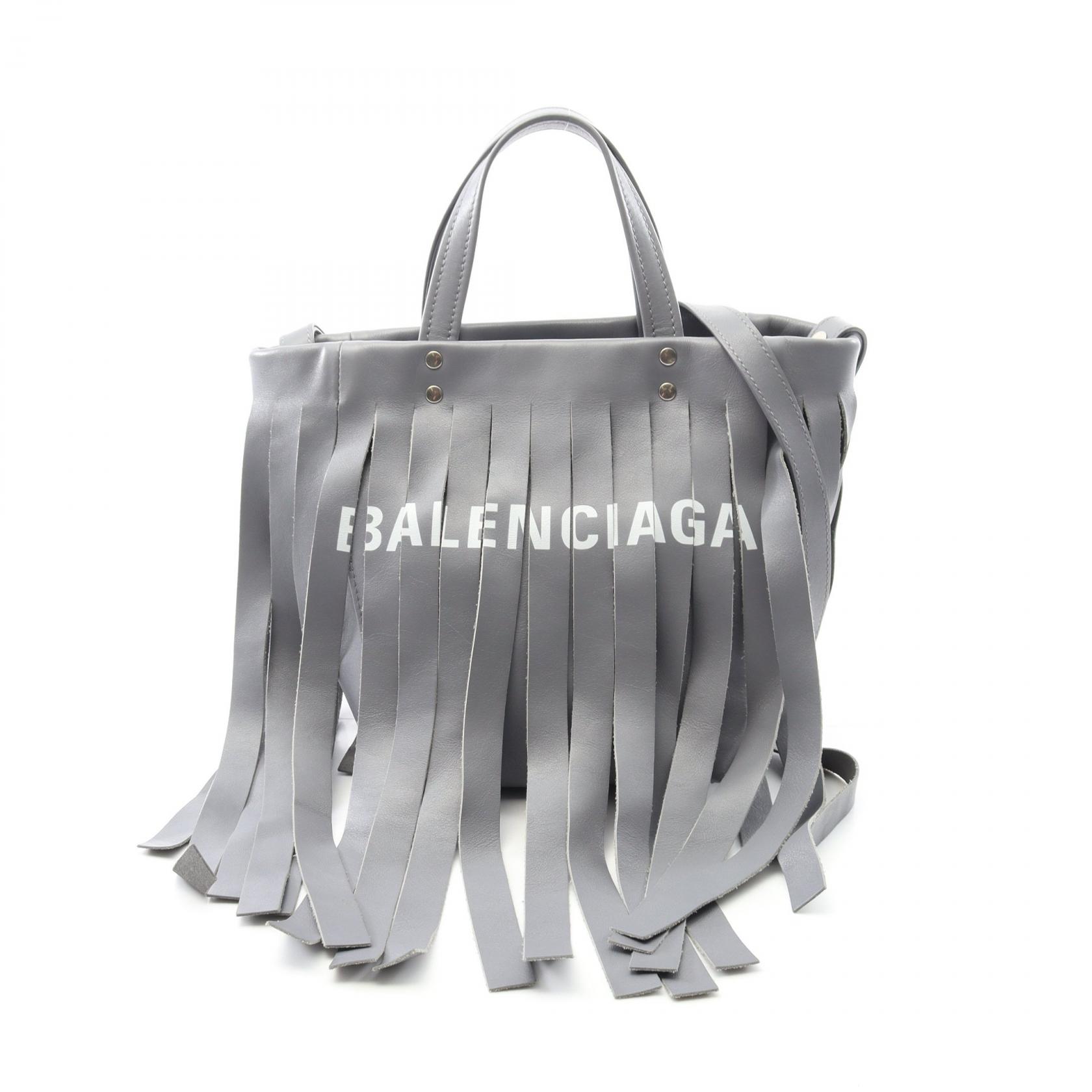 【SALE／1万円OFFクーポン】バレンシアガ BALENCIAGA ランドリーカバXS ハンドバッグ バッグ レザー レディース グレー系 517842 【中古】