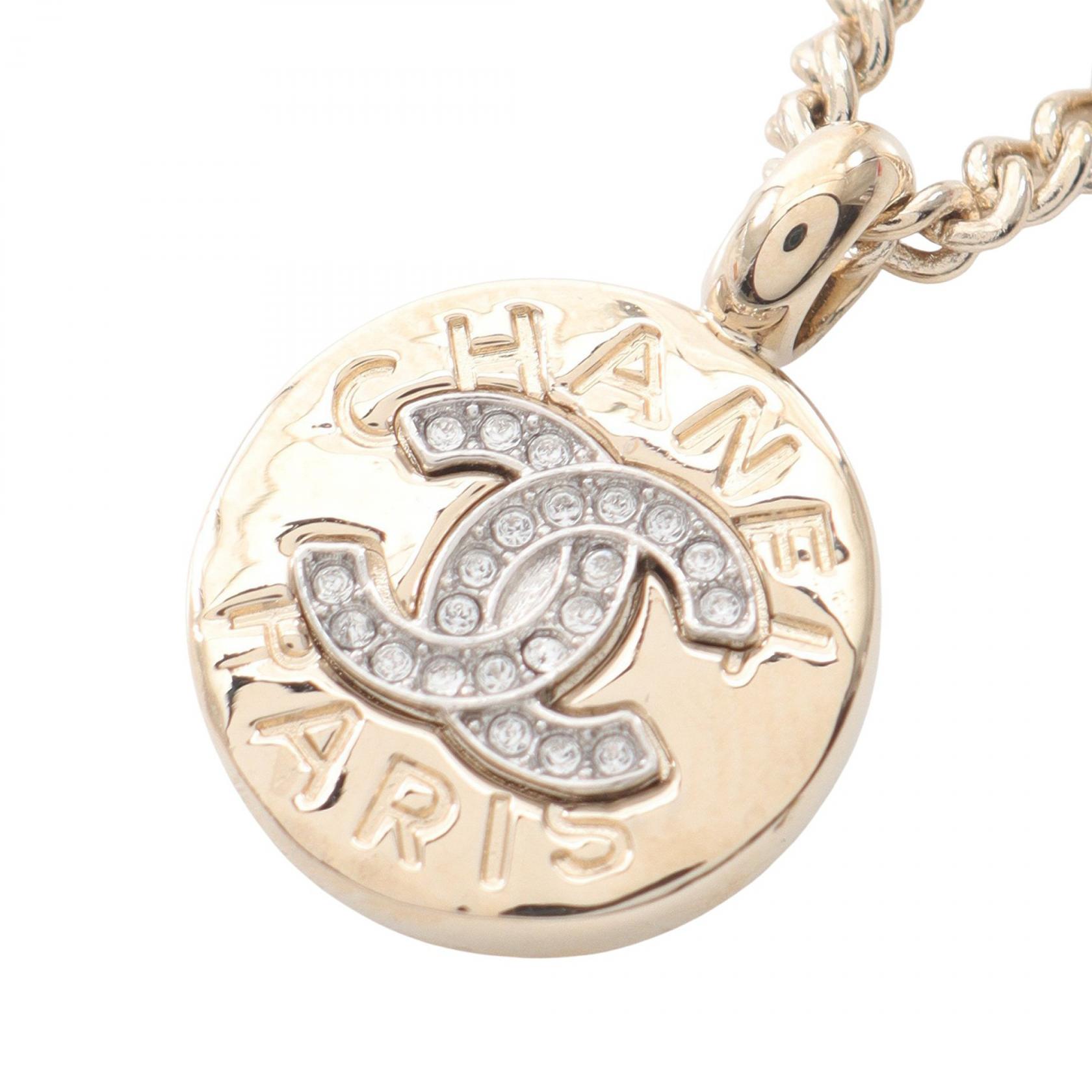《全品5%クーポン×P5倍》シャネル CHANEL ココマーク ネックレス ジュエリー GP（ゴールドメッキ） ラインストーン レディース ゴールド系 ABG026 B21074 【中古】