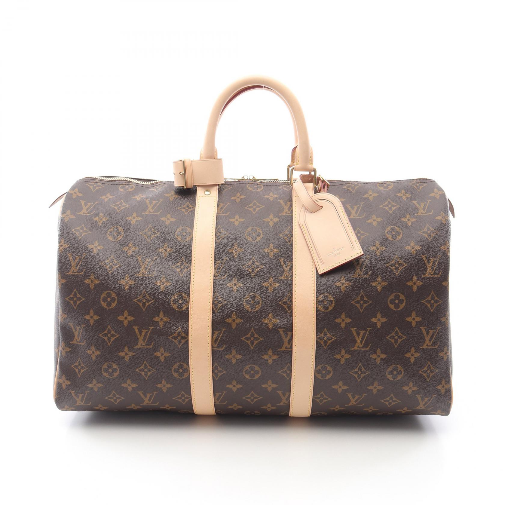 【SALE／2万円OFFクーポン】ルイ・ヴィトン LOUIS VUITTON キーポル45 ボストンバッグ バッグ PVCコーティングキャンバス レザー モノグラム メンズ レディース ブラウン系 M41428 【中古】