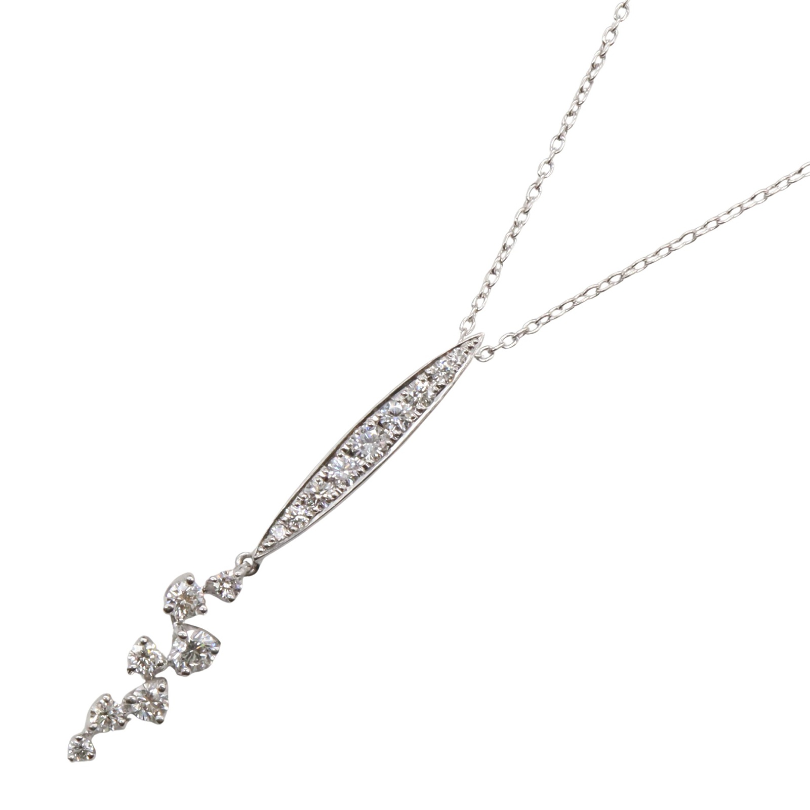 【SALE／1万円OFFクーポン】ジュエリー JEWELRY ダイヤモンド ネックレス ネックレス ジュエリー K18WG（ホワイトゴールド） ダイヤモンド レディース クリア系 ﾀﾞｲﾔ 4.2g 【中古】