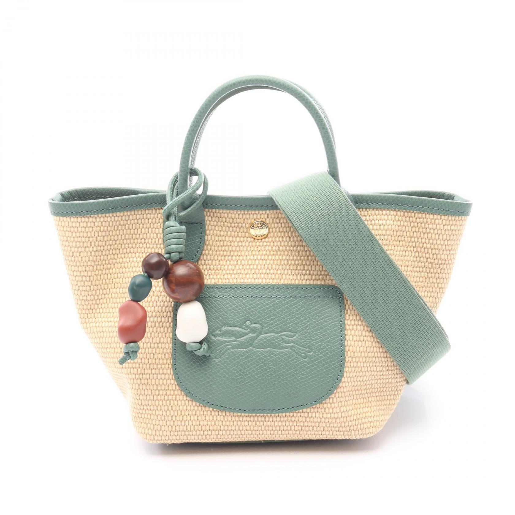 【15%OFFクーポン対象】ロンシャン Longchamp ル プリアージュ コレクション XS バスケットバッグ ハンドバッグ バッグ レザー ファブリック レディース ベージュ系 / グリーン系 10307HGYM16 【新品】