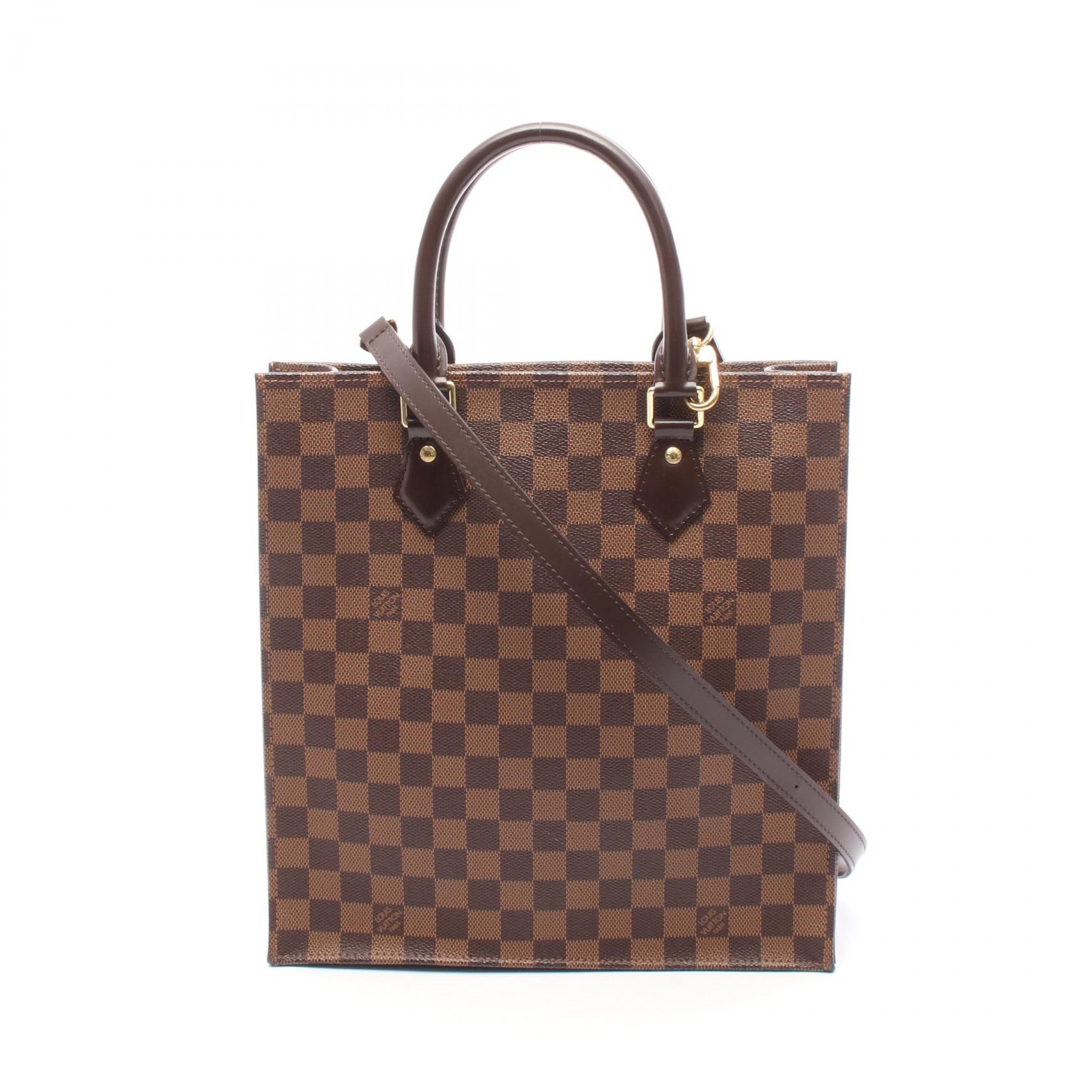 ルイ・ヴィトン LOUIS VUITTON サックプラPM トートバッグ バッグ PVCコーティングキャンバス レザー ダミエ レディース ブラウン系 N41226 【中古】
