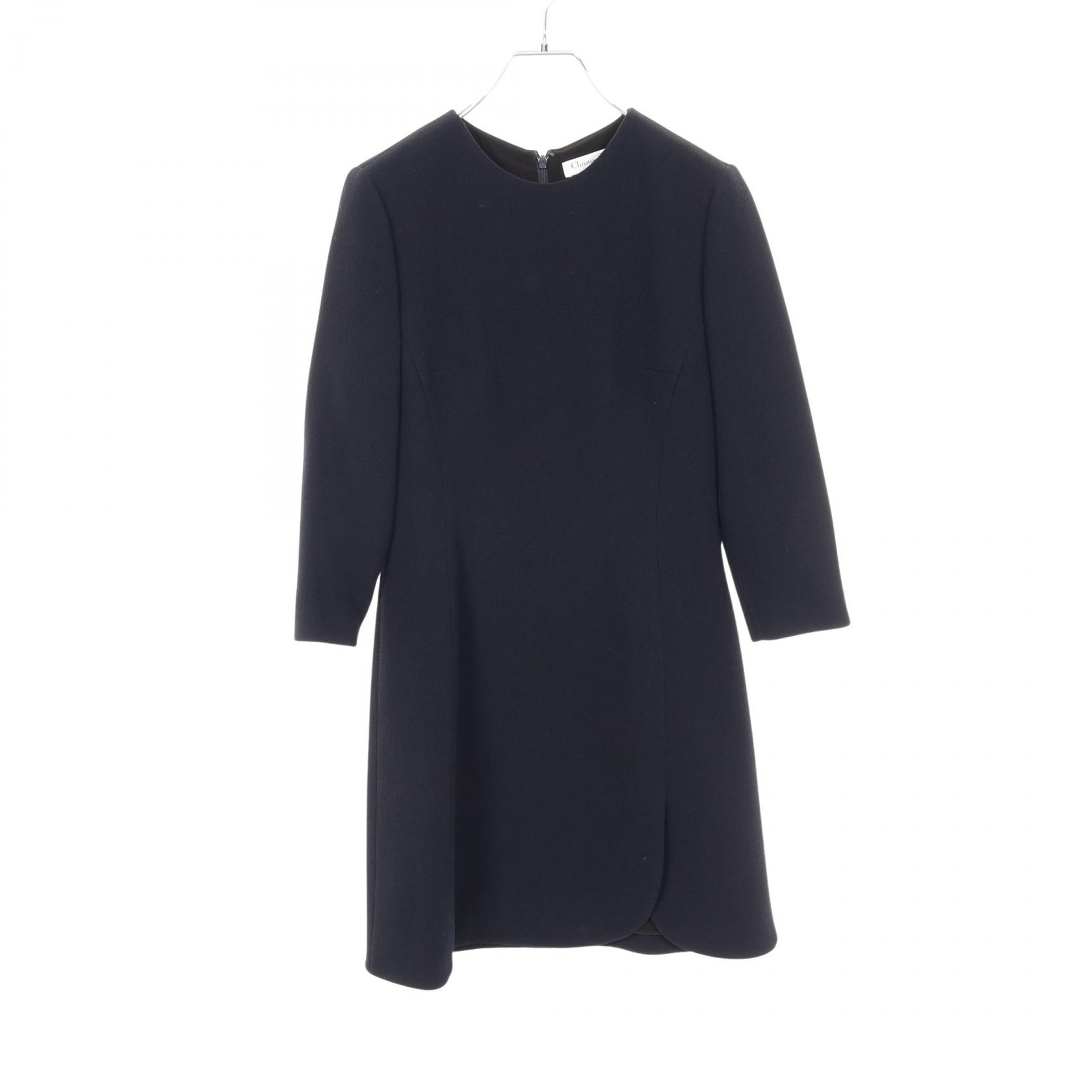 《全品5%クーポン×P5倍》クリスチャンディオール Christian Dior ワンピース 衣料品 トップス ウール レディース ネイビー系 6E21683A1110 【中古】