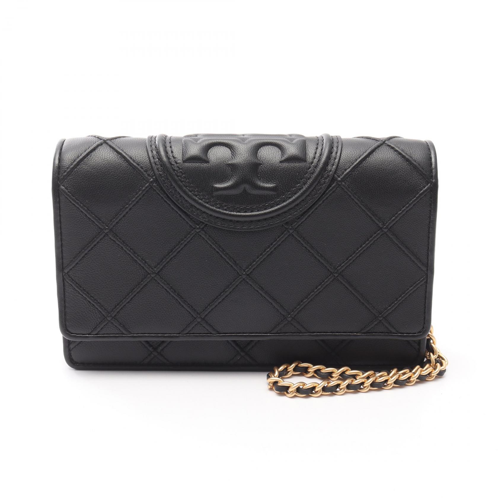 【15%OFFクーポン対象】トリーバーチ Tory Burch エンボスロゴ ショルダーバッグ バッグ レザー レディース ブラック系 138853001 【新品】