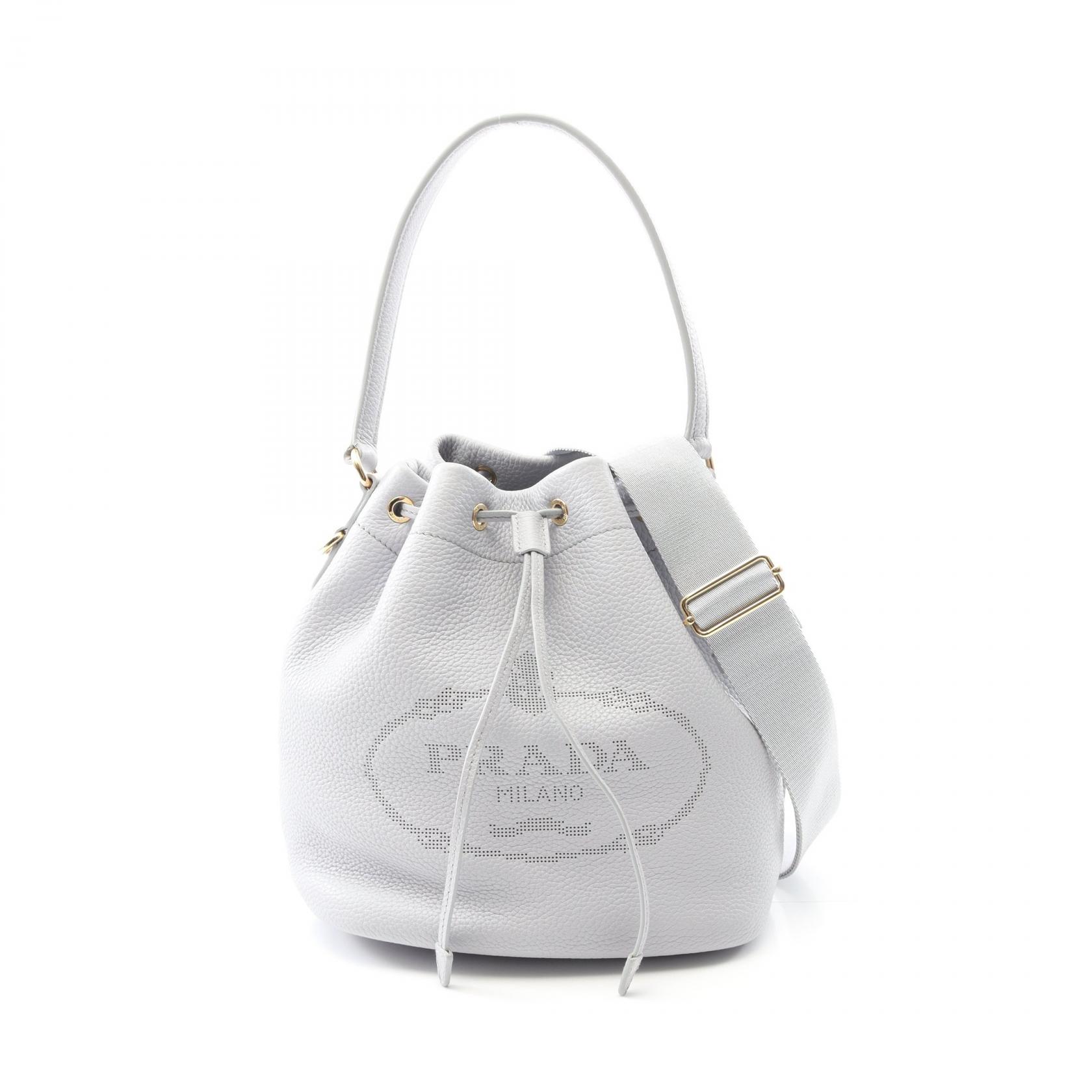 【15%OFFクーポン対象】プラダ PRADA バケットバッグ ハンドバッグ バッグ レザー レディース パープル系 【中古】