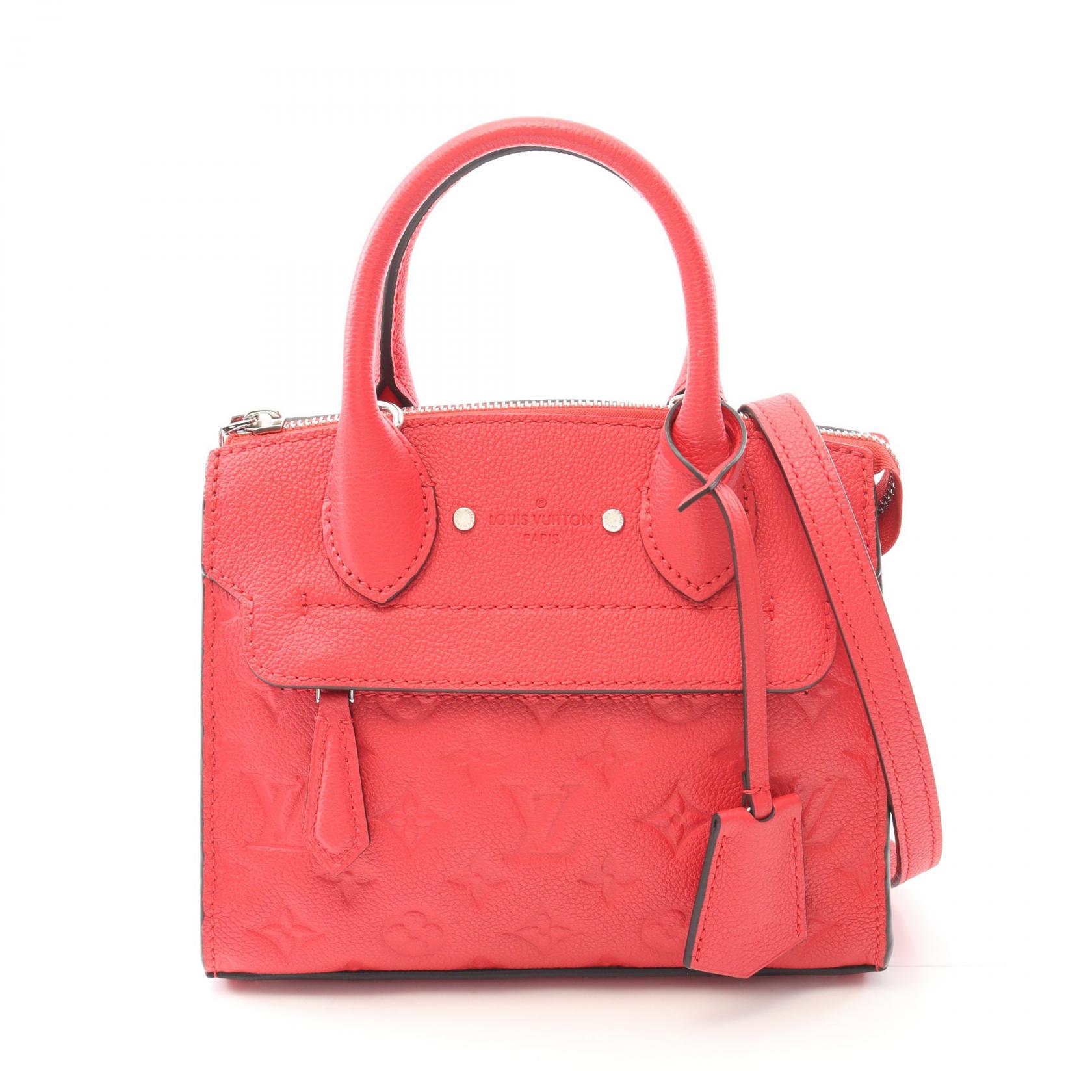 【15%OFFクーポン対象】ルイ・ヴィトン LOUIS VUITTON ポンヌフMINI ハンドバッグ バッグ レザー モノグラム・アンプラント レディース レッド系 M41744 【中古】