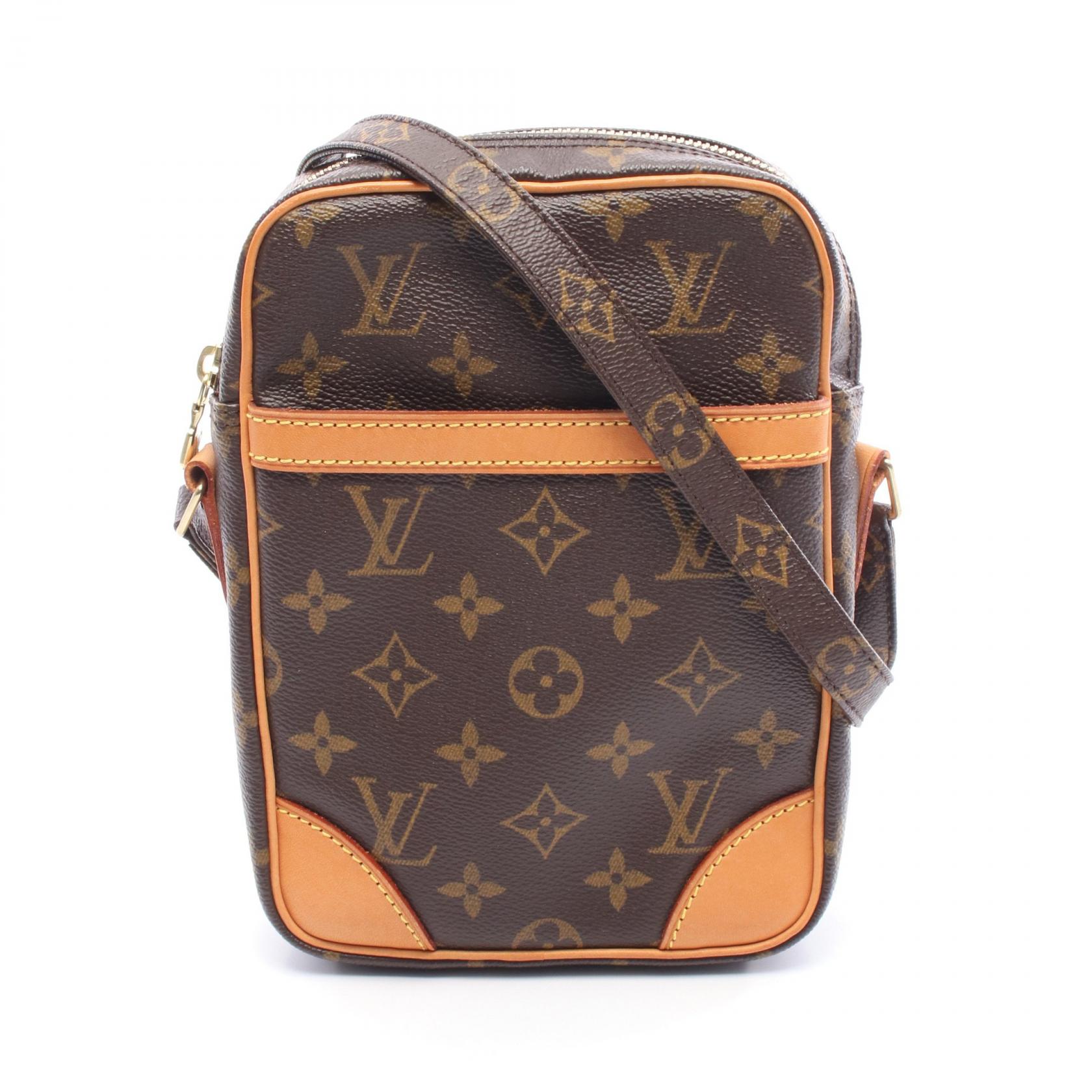【SALE/1万円OFFクーポン】ルイ・ヴィトン LOUIS VUITTON ダヌーブ ショルダーバッグ バッグ PVCコーティングキャンバス レザー モノグラム レディース ブラウン系 M45266 【中古】