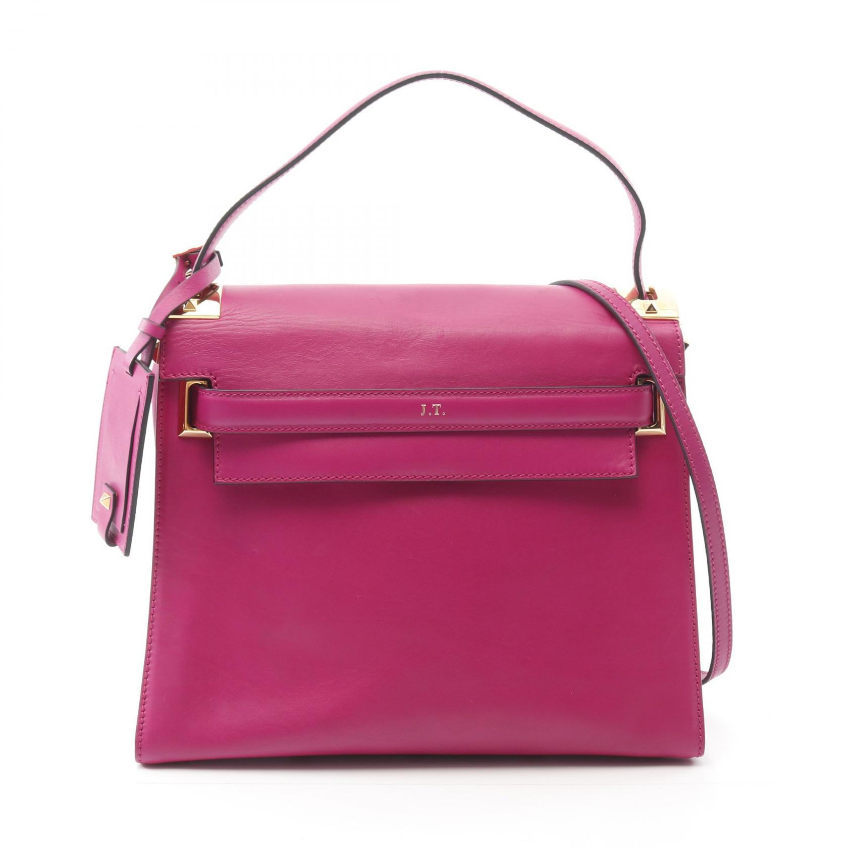 《全品5%クーポン×P5倍》ヴァレンチノ Valentino ハンドバッグ バッグ レザー レディース ピンク系 【中古】