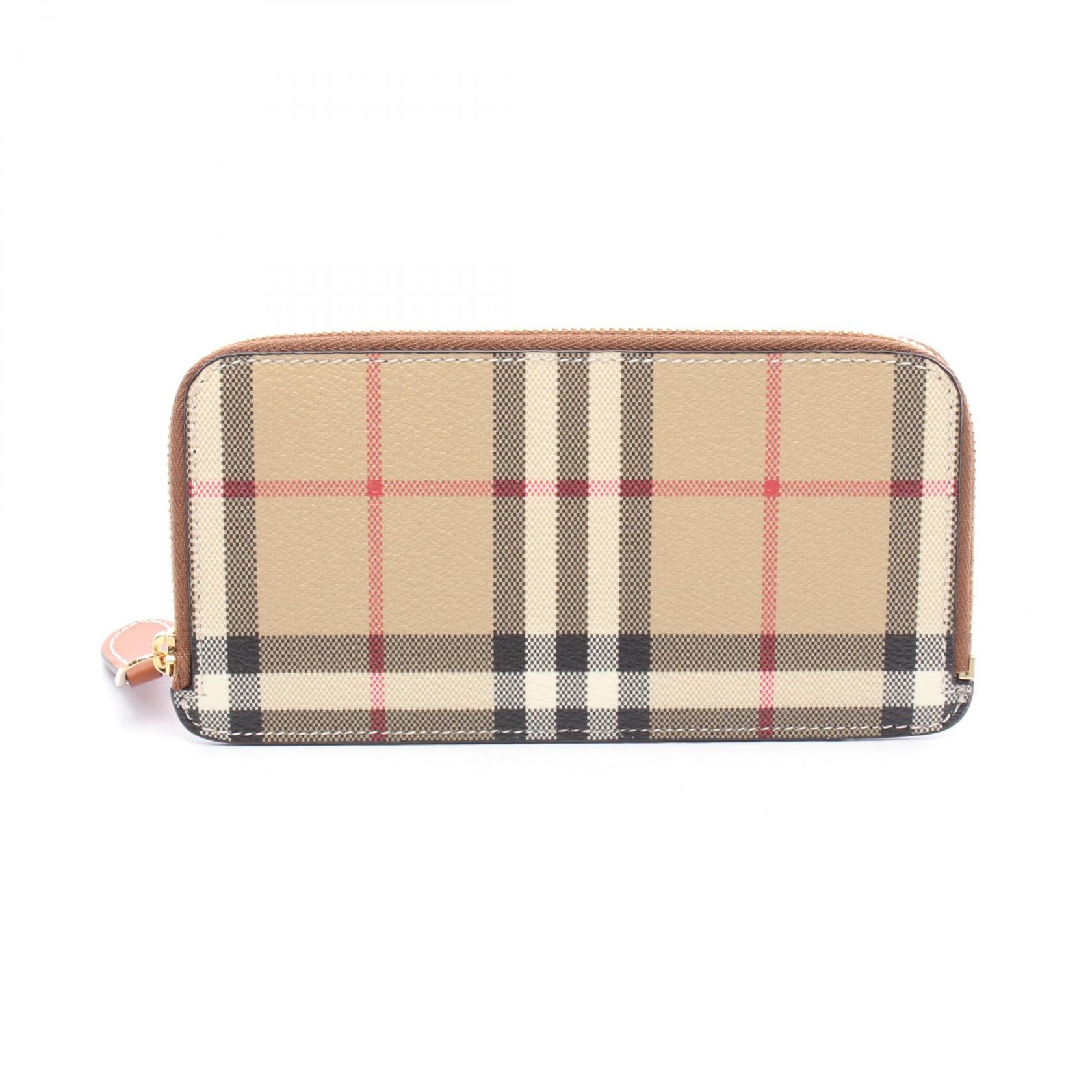 《全品5%クーポン×P5倍》バーバリー BURBERRY ロング コインケース 財布 レザー PVC レディース ベージュ系 / ブラウン系 / マルチカラー 8094447 【新品】