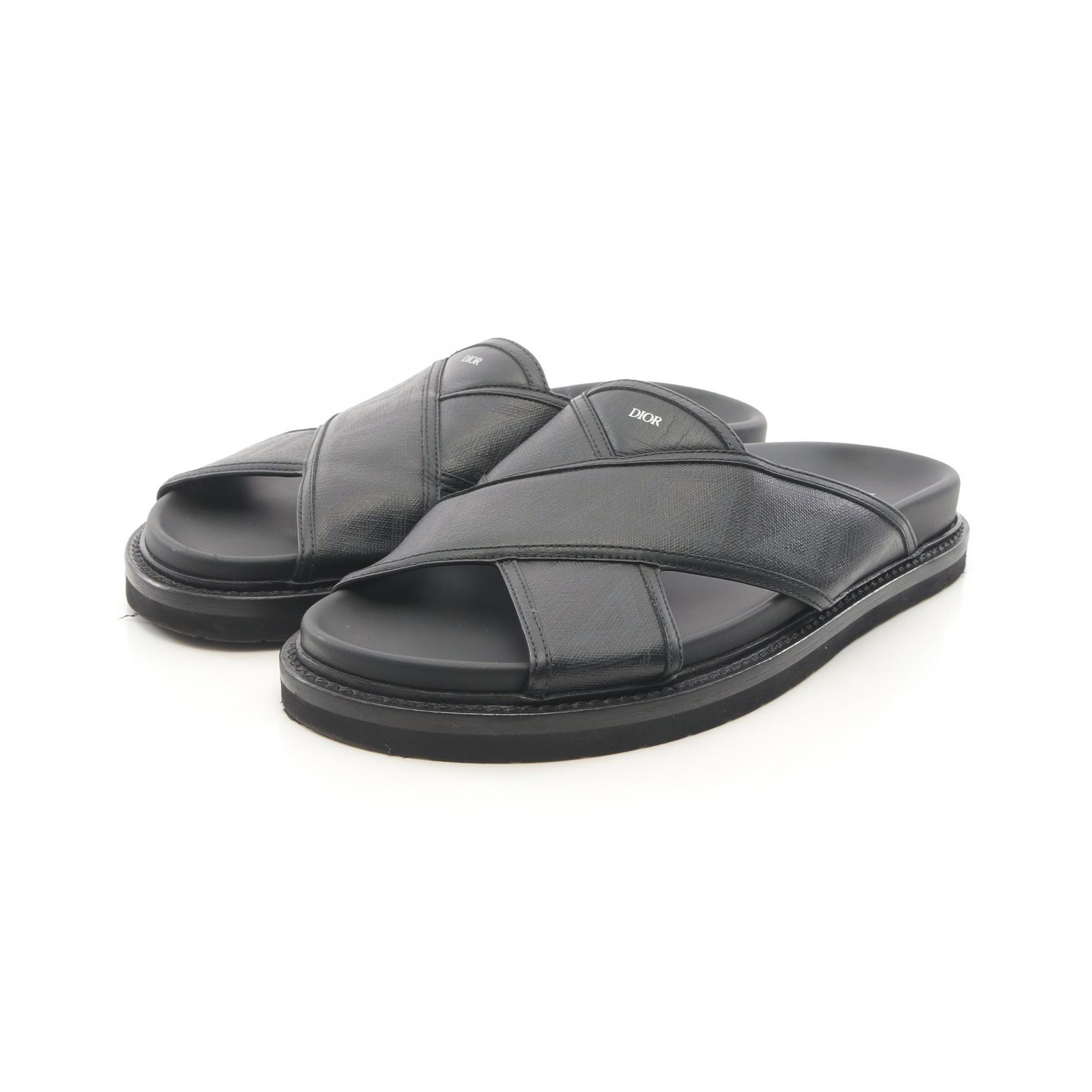 【20%OFFクーポン対象】ディオール Dior AQUA サンダル 靴 レザー メンズ ブラック系 【中古】