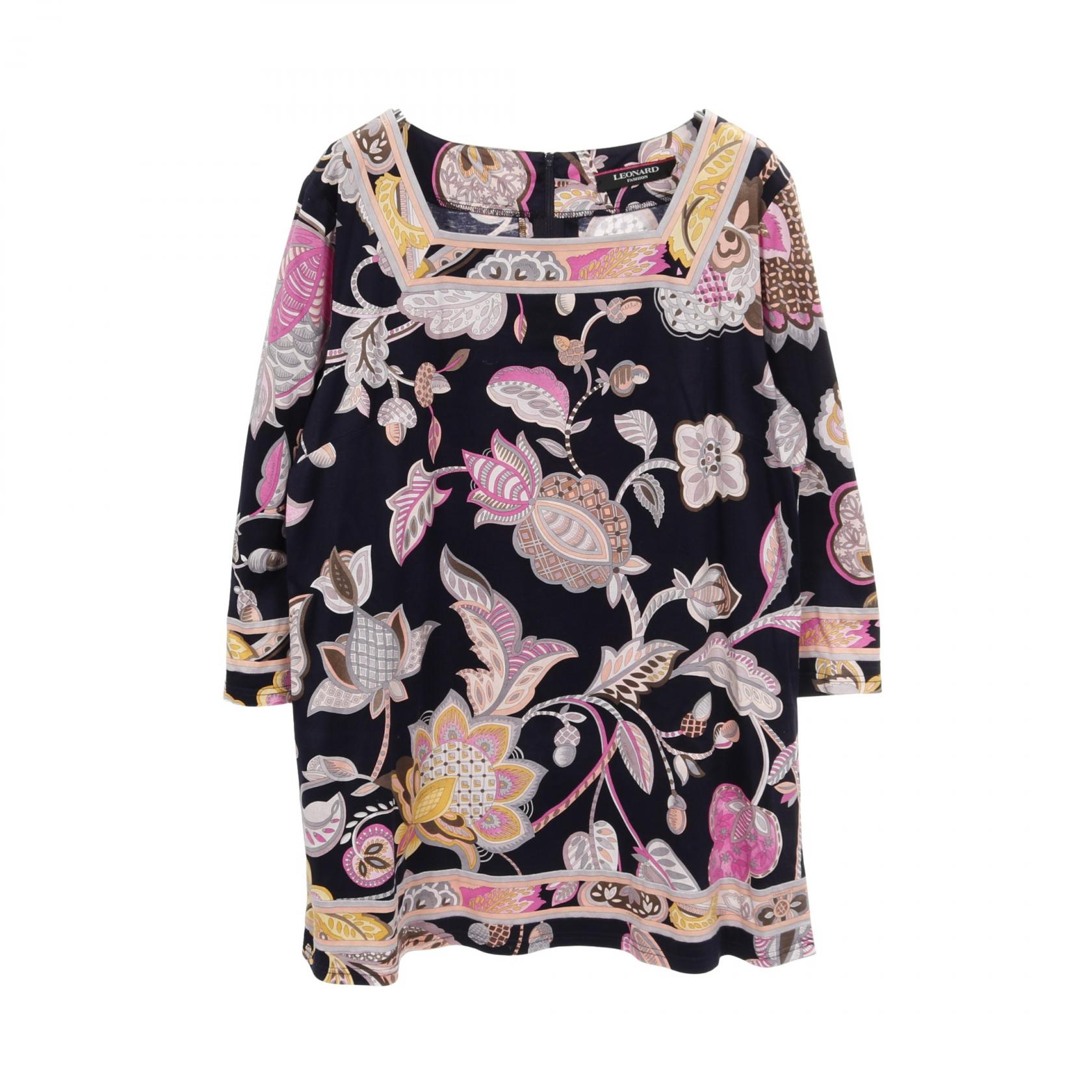 【ポイント5倍／～4/10(金)23:59】レオナールファッション LEONARD FASHION カットソー 衣料品 トップス コットン レディース ネイビー系 / ピンク系 / マルチカラー 399609 【中古】