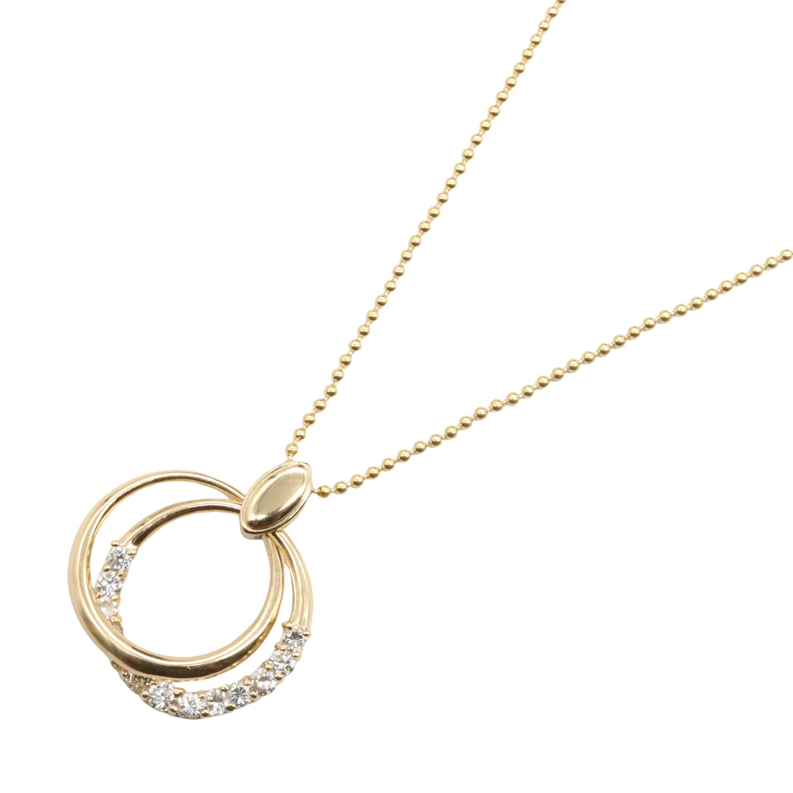 【15%OFFクーポン対象】ジュエリー JEWELRY ダイヤモンド ネックレス ネックレス ジュエリー K18（イエローゴールド） ダイヤモンド レディース クリア系 ﾀﾞｲﾔ 5.6g 【中古】