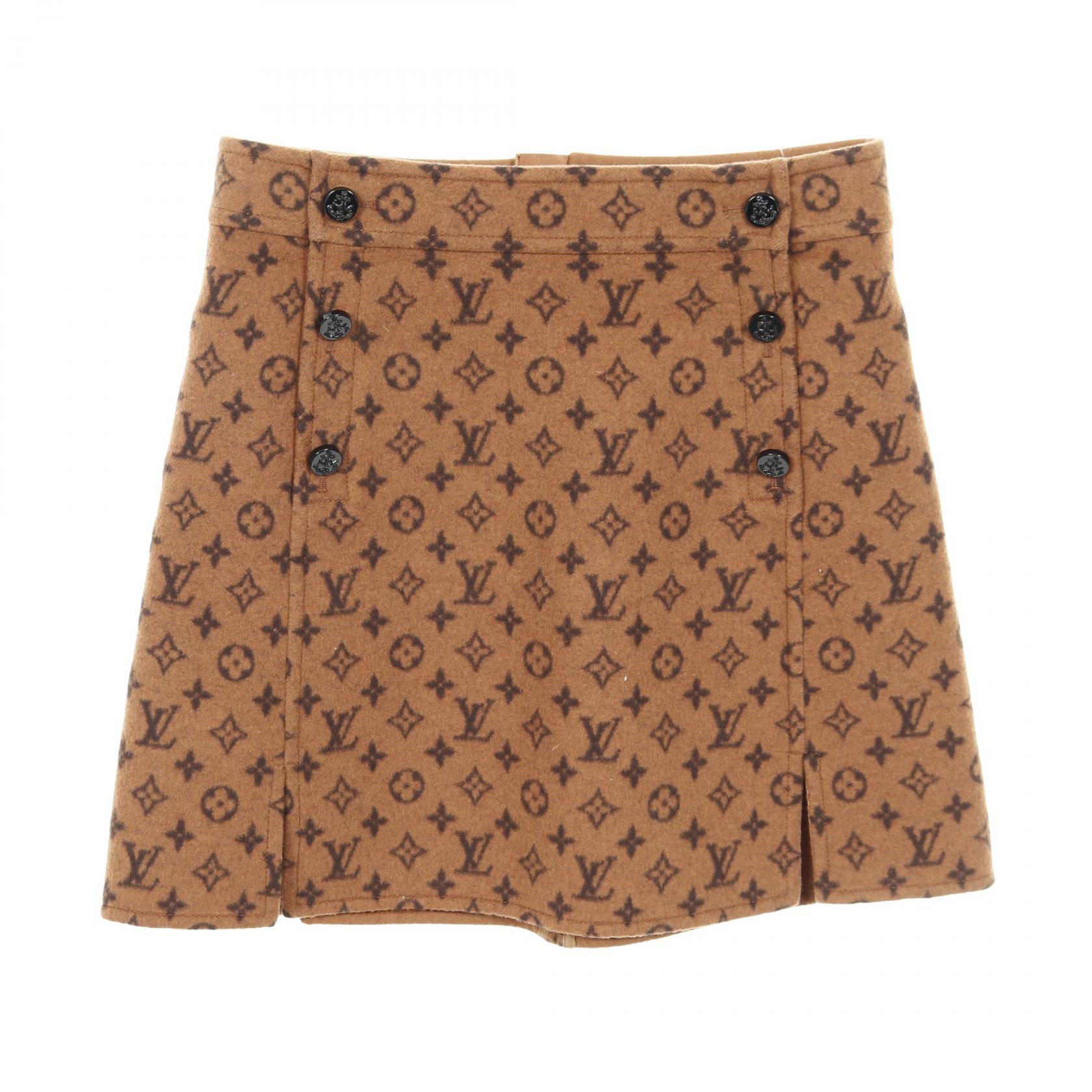 【極美品】LOUIS VUITTON ルイヴィトン　モノグラム　シルクスカート ルイ・ヴィトン LOUIS VUITTON モノグラム総柄シルクニット