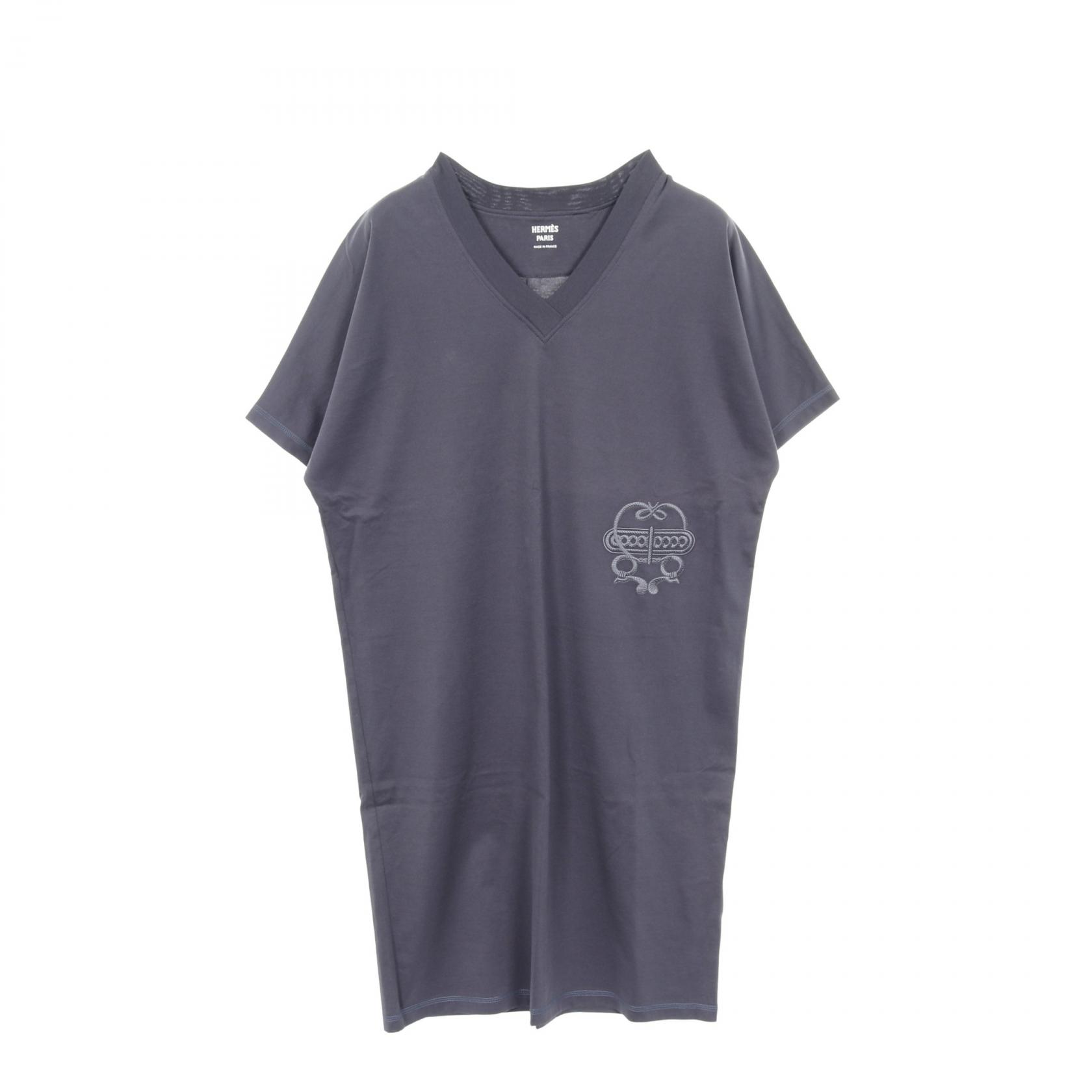 ≪20%OFFクーポン 7/19 20時~7/26 9:59≫エルメス HERMES ワンピース 衣料品 トップス コットン レディース ネイビー系 【中古】|Mike Museum