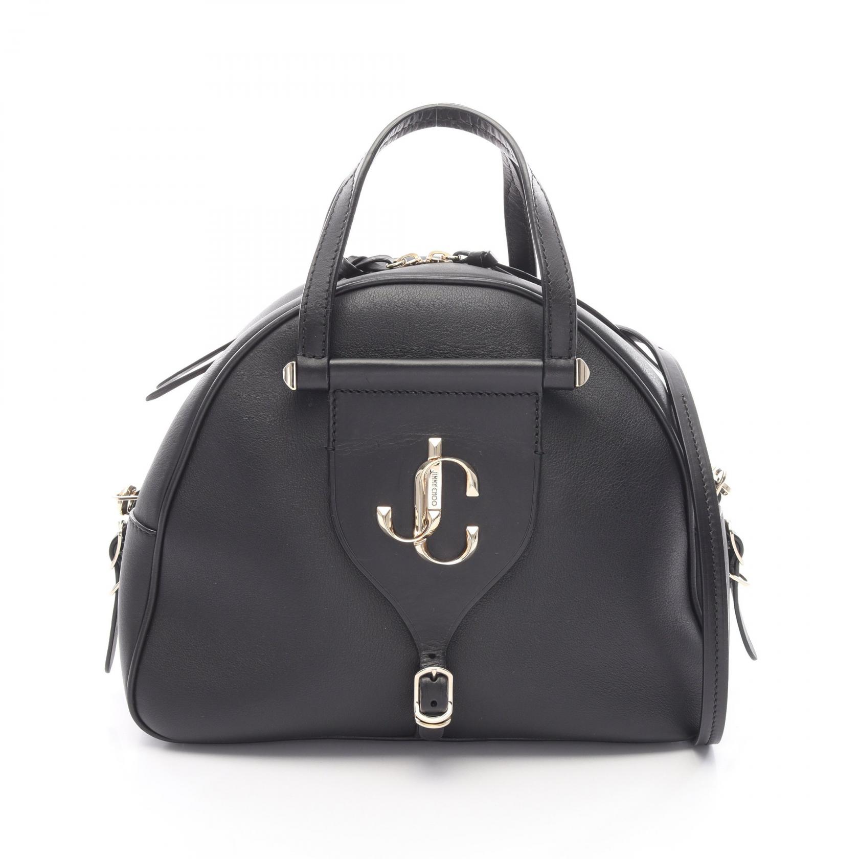 ≪15%OFFクーポン 7/19 20時~7/26 9:59≫ジミーチュウ JIMMY CHOO ヴァレンヌ ボーリング M ハンドバッグ バッグ レザー レディース ブラック系 【中古】|Mike Museum