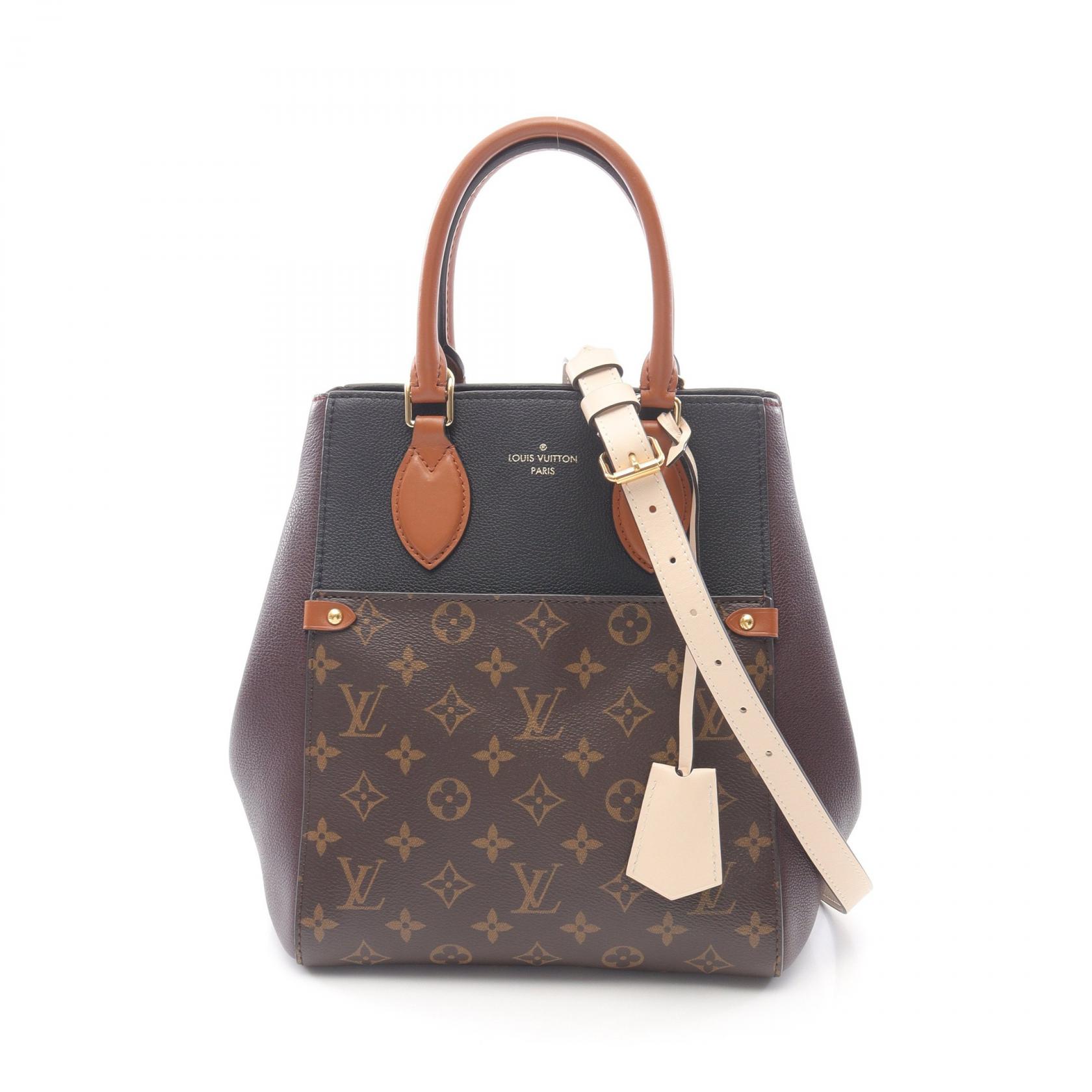 《全品5%クーポン×P5倍》ルイ・ヴィトン LOUIS VUITTON フォールド トートMM モノグラム ノワール アラマント クレーム ハンドバッグ バッグ PVCコーティングキャンバス レザー レディース ブラック系 / ボルドー系 / マルチカラー M45409 【中古】