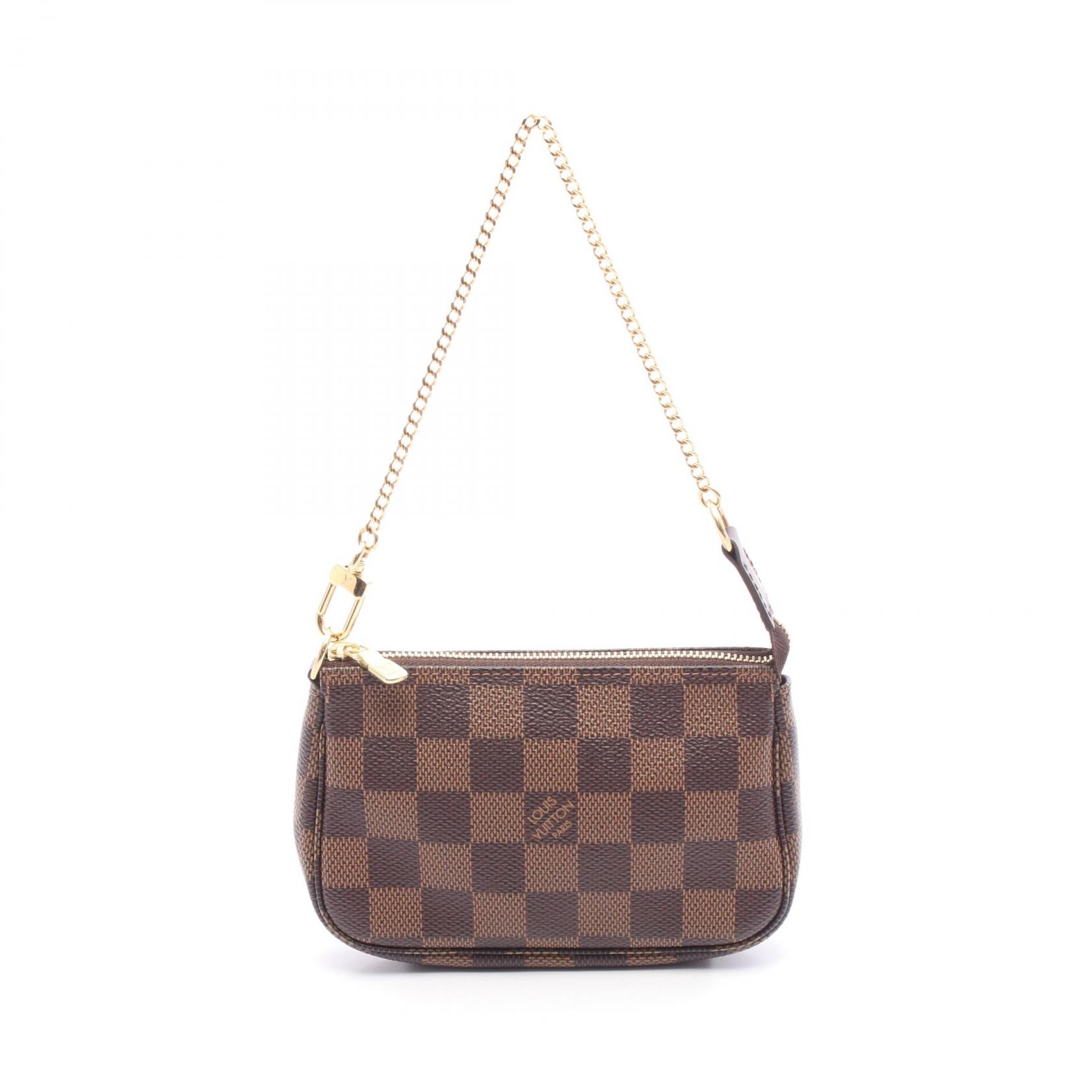 《全品5%クーポン×P5倍》ルイ・ヴィトン LOUIS VUITTON ミニポシェットアクセソワール ハンドバッグ バッグ PVCコーティングキャンバス レザー ダミエ レディース ブラウン系 N58009 【中古】