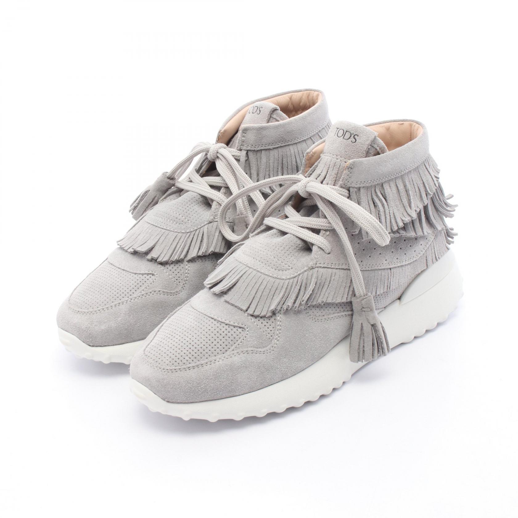 ≪10%OFFクーポン 7/19 20時~7/26 9:59≫トッズ TOD'S スニーカー 靴 スウェード レディース グレー系 【中古】|Mike Museum
