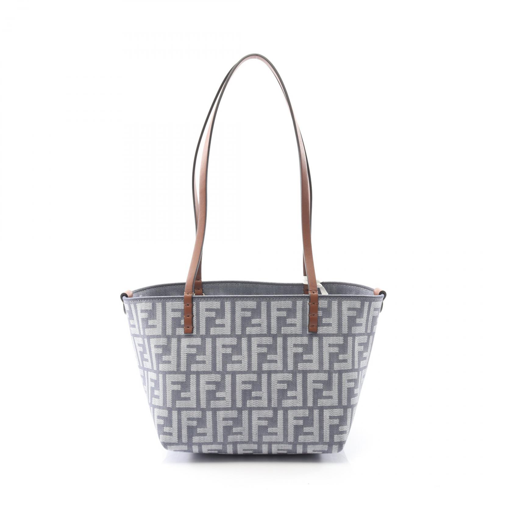 【SALE／2万円OFFクーポン】フェンディ FENDI ズッカ ロール スモール トートバッグ バッグ デニム レザー レディース ブルー系 / ブラウン系 8BH424AUT4F1SXQ 【新品】