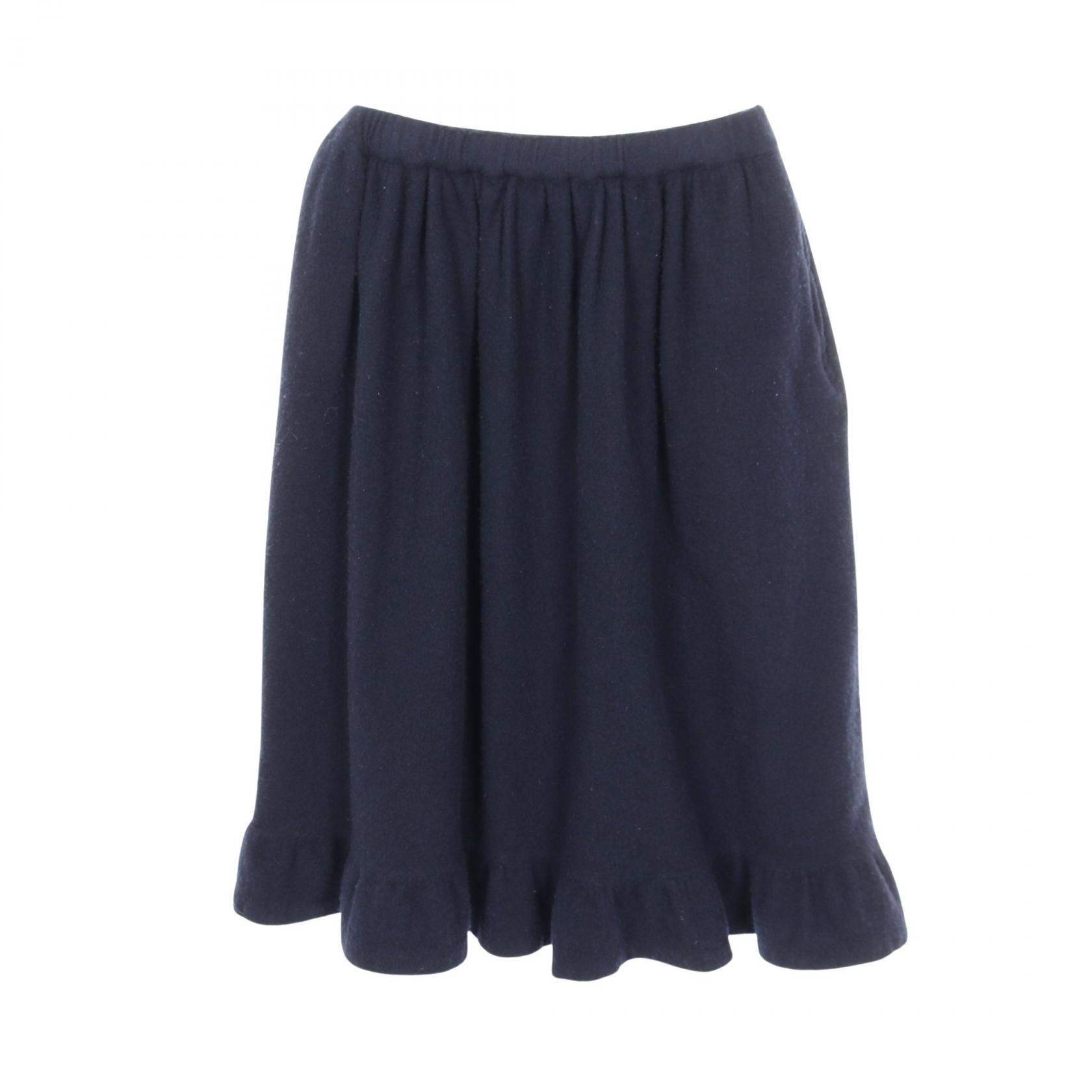 ≪2千円OFFクーポン 7/19 20時~7/26 9:59≫コムデギャルソン COMME des GARCONS スカート 衣料品 ボトムス ウール レディース ネイビー系 【中古】|Mike Museum