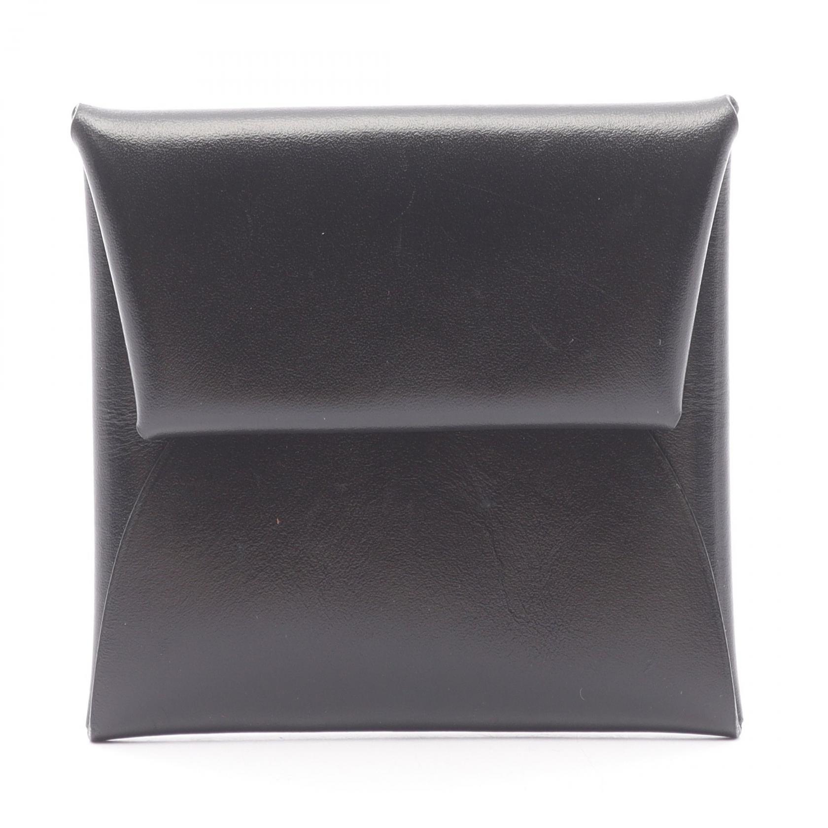 《全品5%クーポン×P5倍》エルメス HERMES バスティア コインケース 財布 カーフ（牛革） ボックスカーフ レディース ブラック系 【中古】
